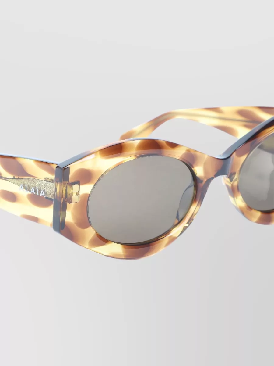 Alaïa Acetate Oval-Frame Sunglasses