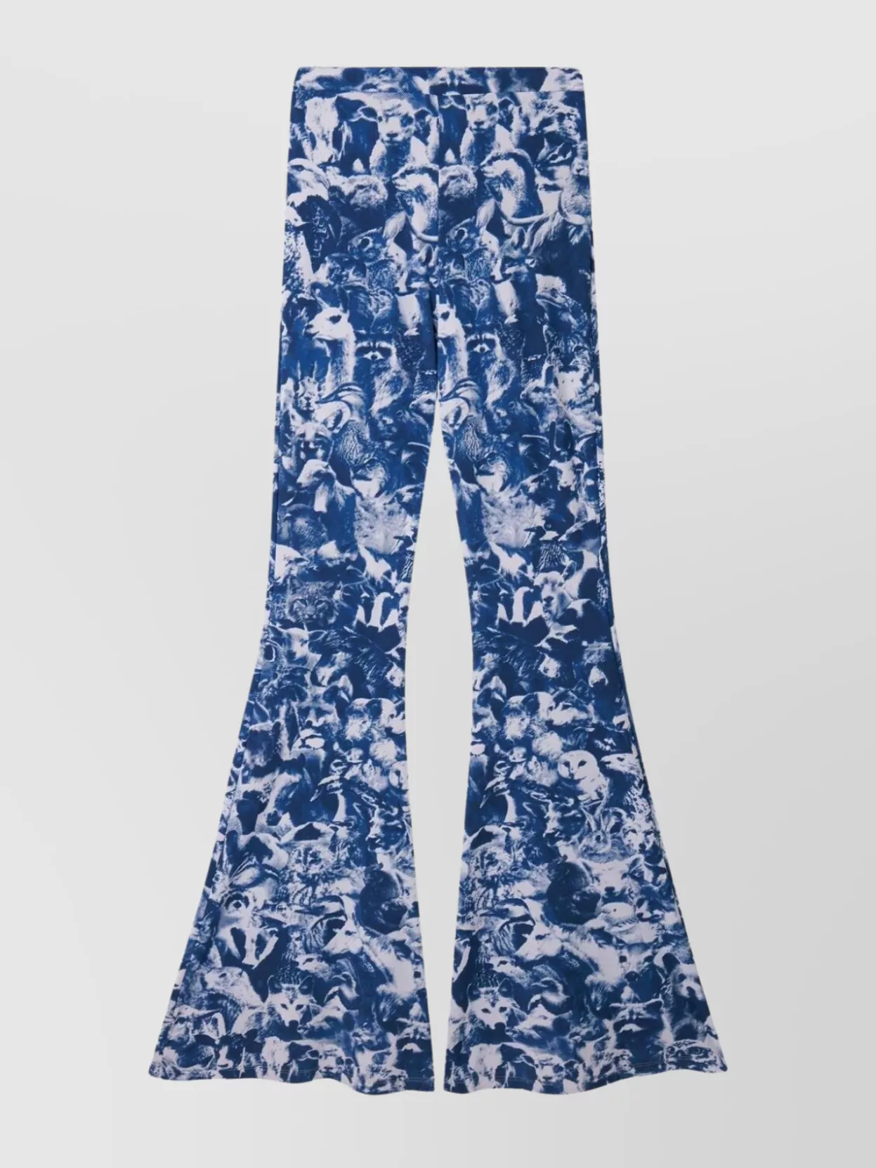 Shop Stella Mccartney Crowded Animal Forest Print Pants In Blue