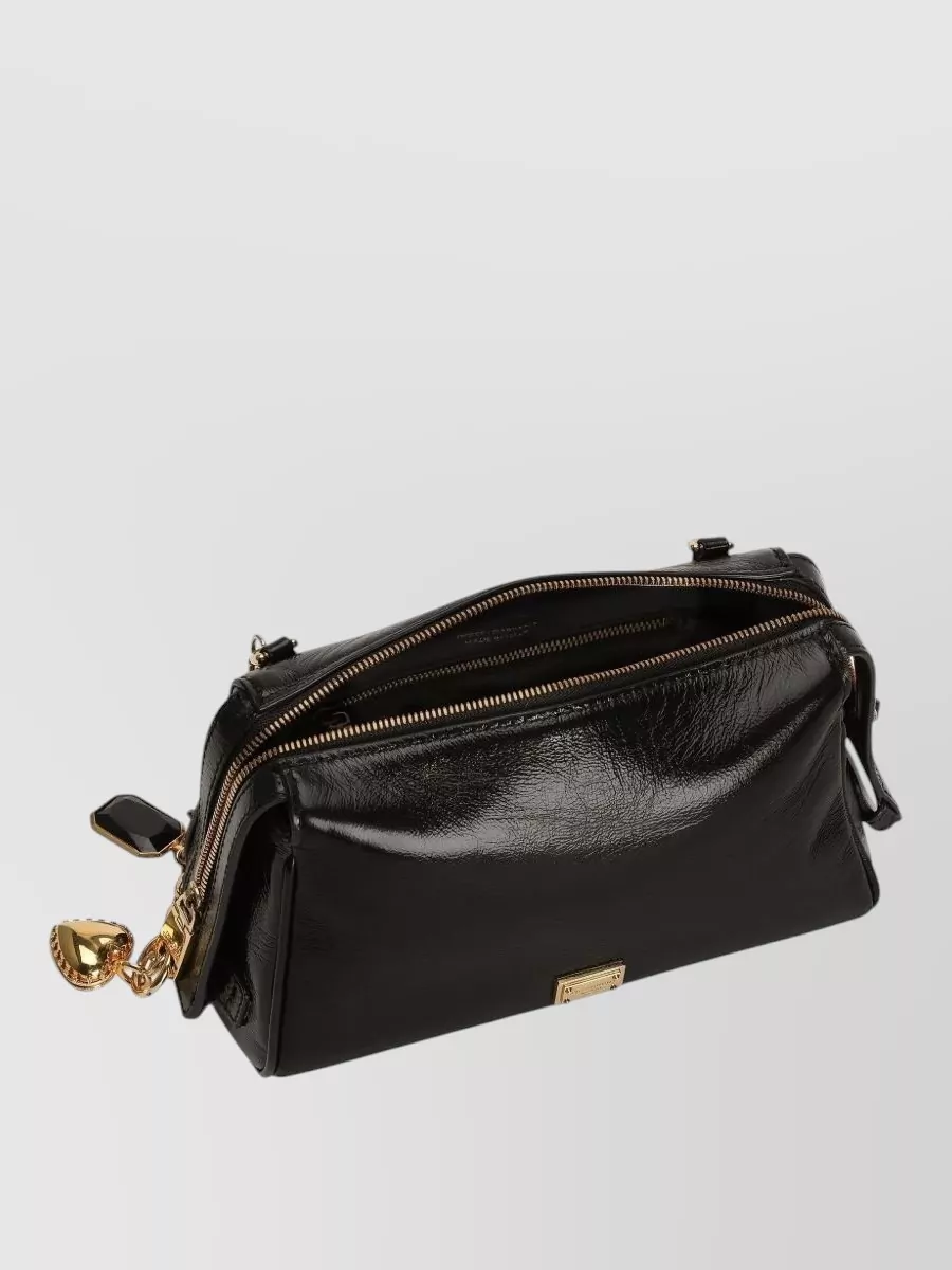 Dolce&Gabbana Vittoria Leather Bag Chain Strap Heart Charm