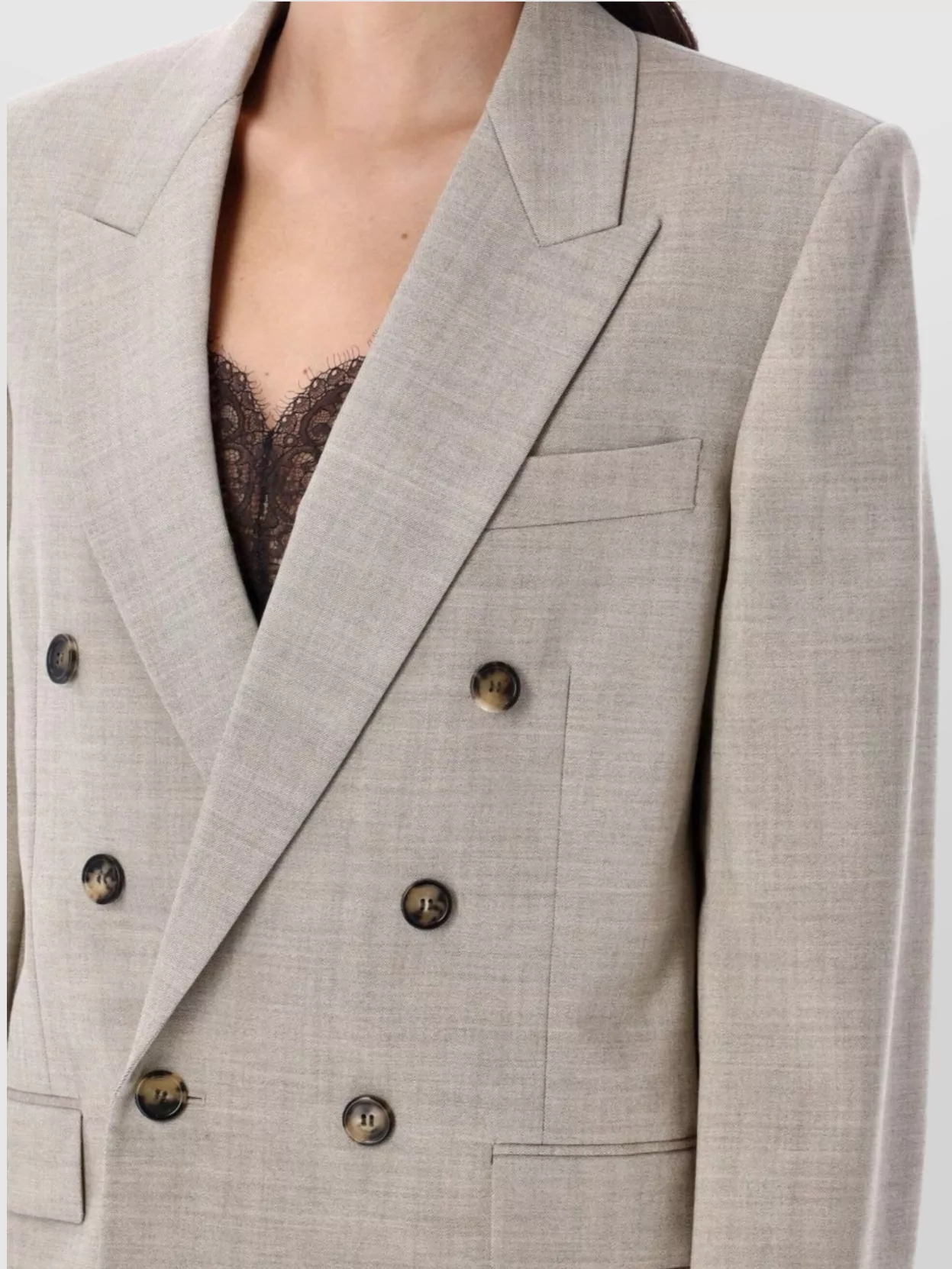 Saint Laurent Blazer Double Breasted Padded Shoulders