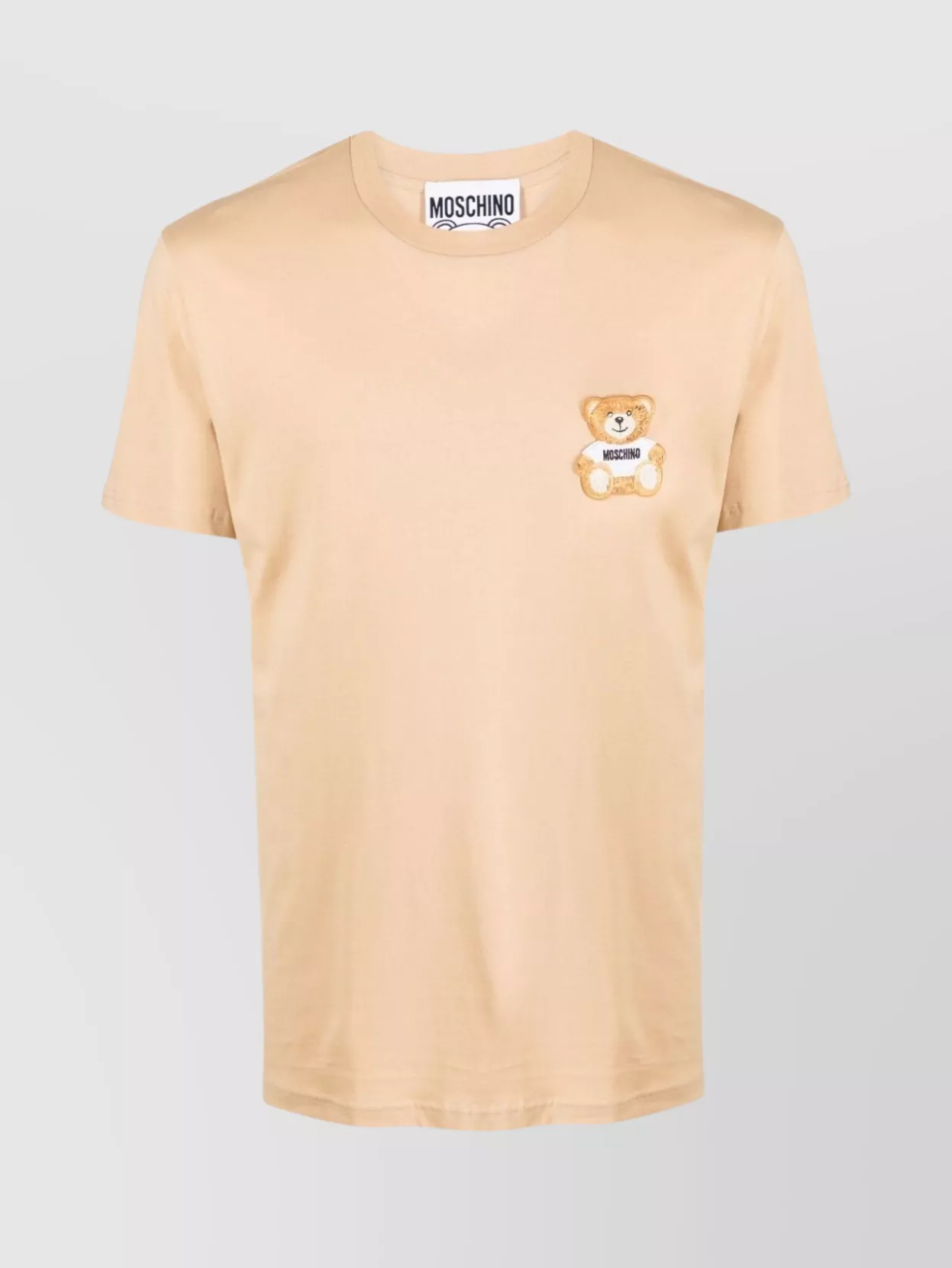 Shop Moschino Versatile Round Neck Short Sleeve Jersey T-shirt In Beige