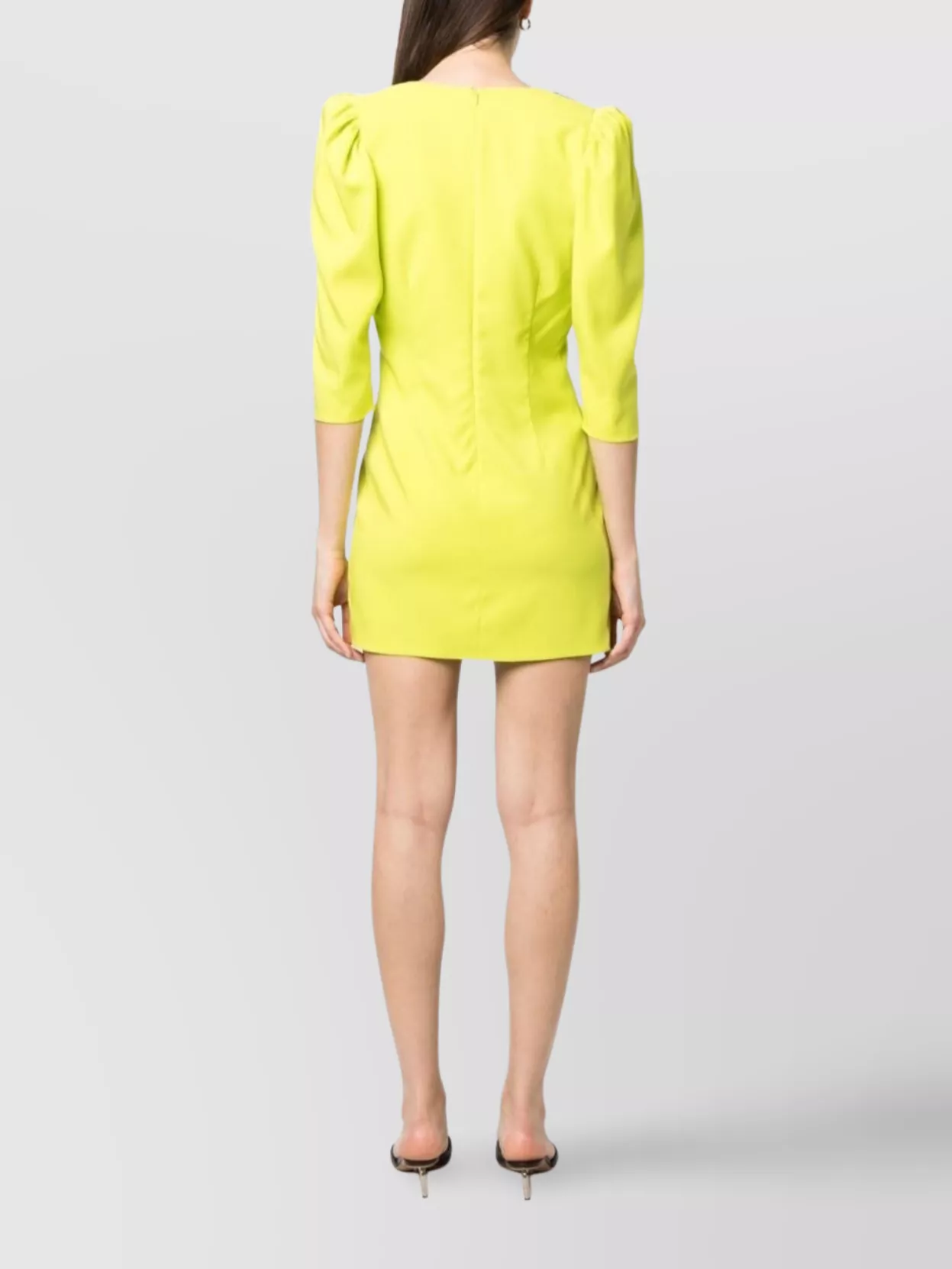 Dsquared2 Mini Dress With Puff Sleeves And Scoop Neck In Green