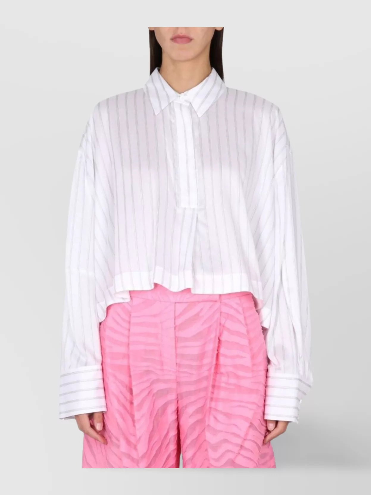 Attico Gary Zebra Cotton Jacquard Lantern Pants
