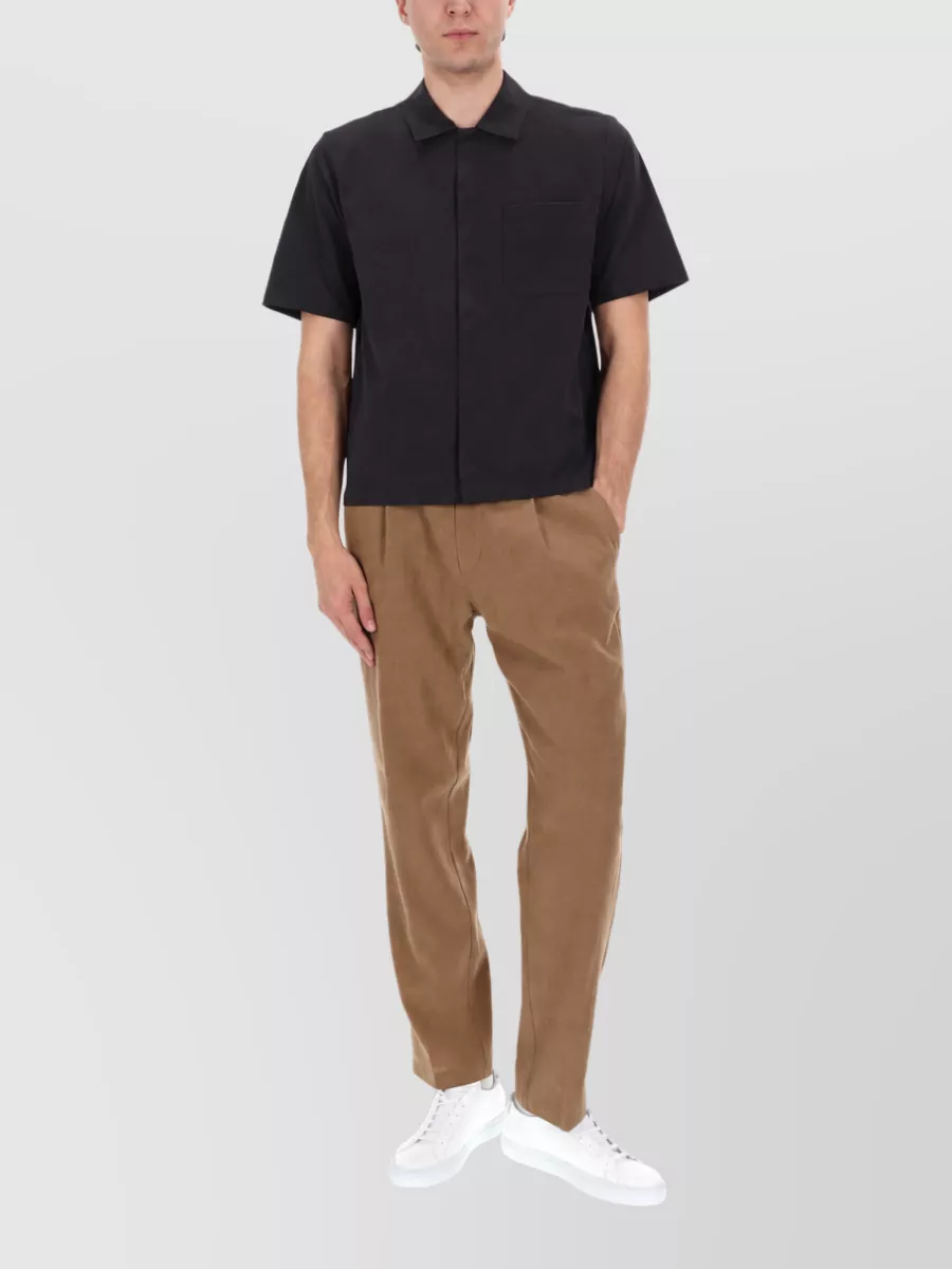 Herno Linen Straight-Leg Tailored Trousers