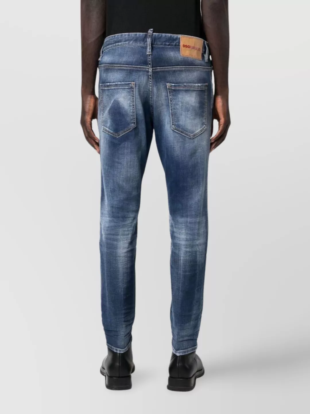 Dsquared2 Faded Effect Five-pocket Trousers Belt Loops In Blue