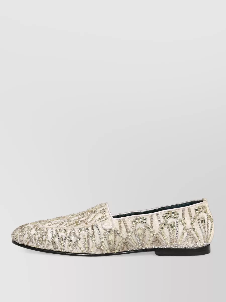 Dolce&Gabbana Leather Embroidered Loafers