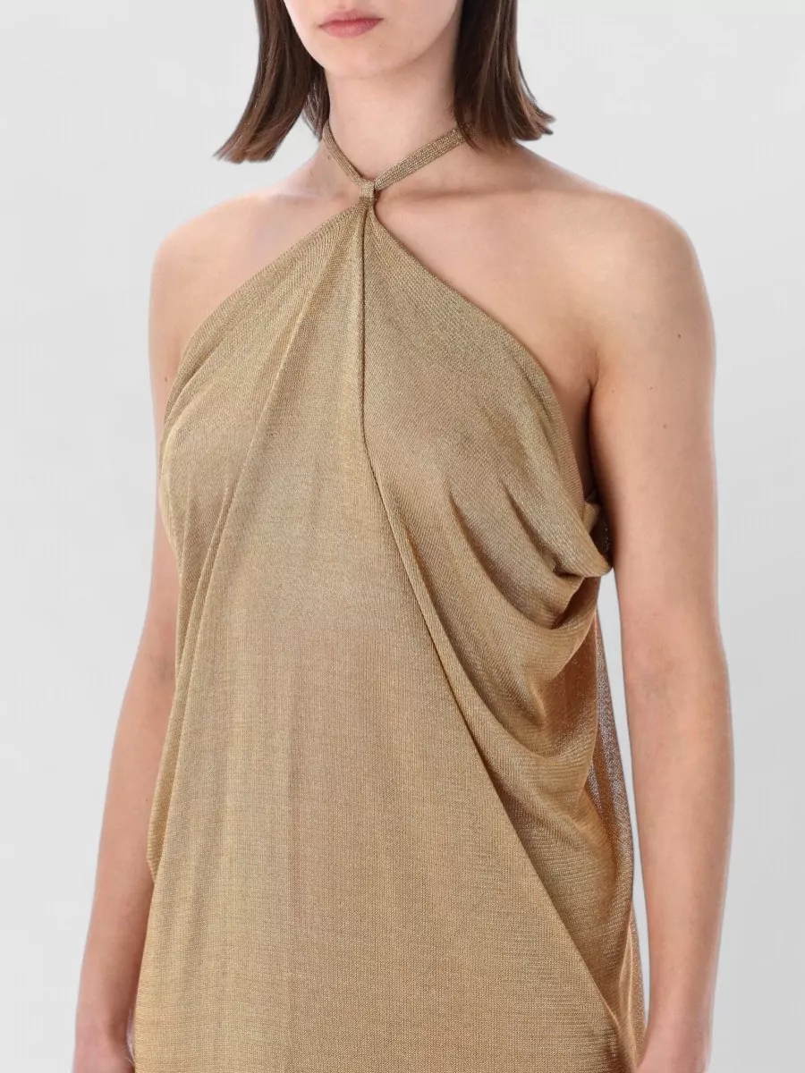 Alberta Ferretti Draped Open Back Maxi Dress