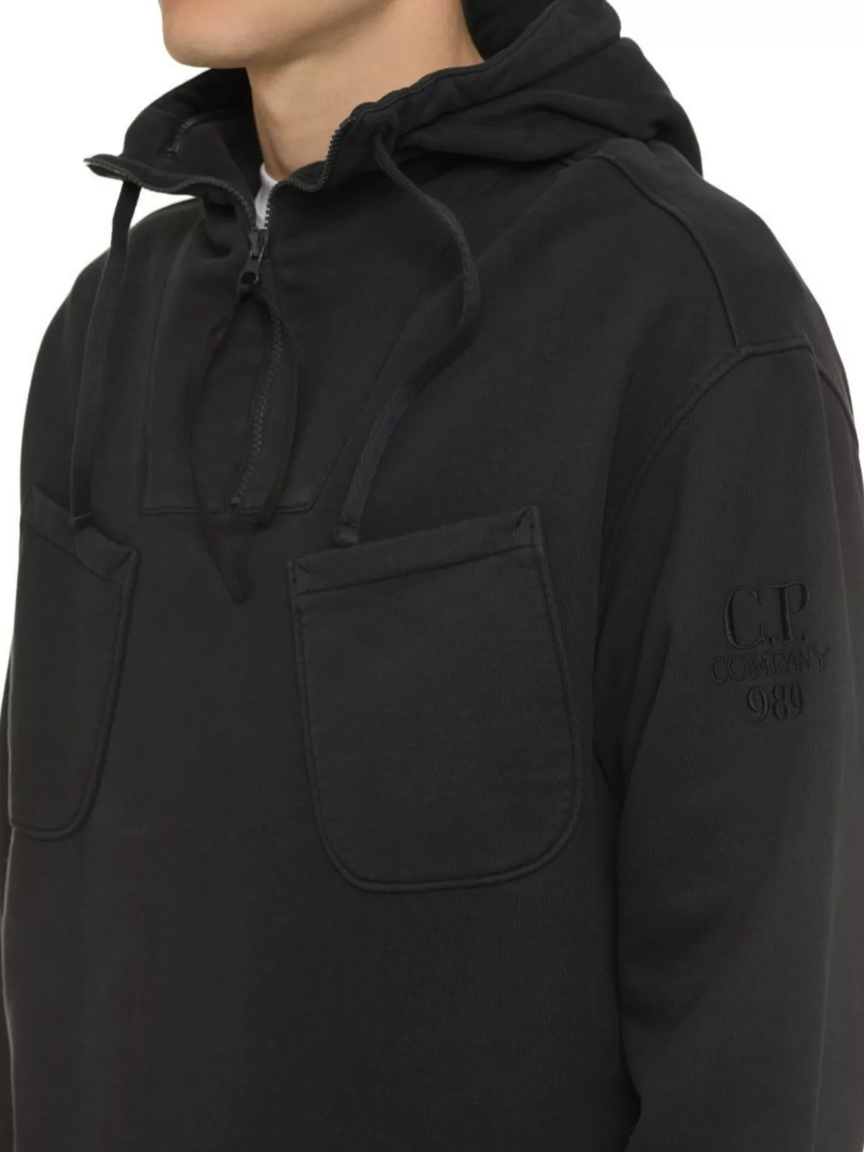 C.p. Company Half Zip Hooded Sweatshirt