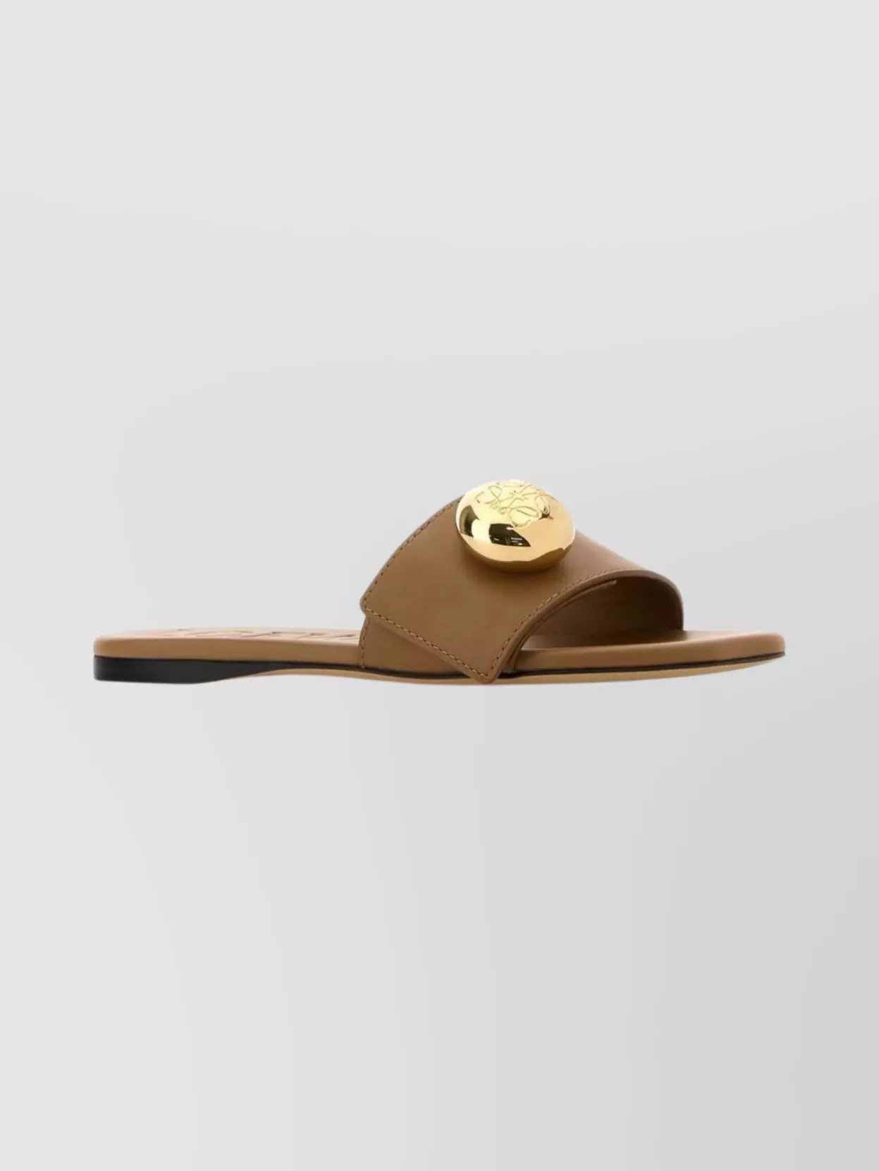 Loewe Leather Pebble Open Toe Flat Slippers