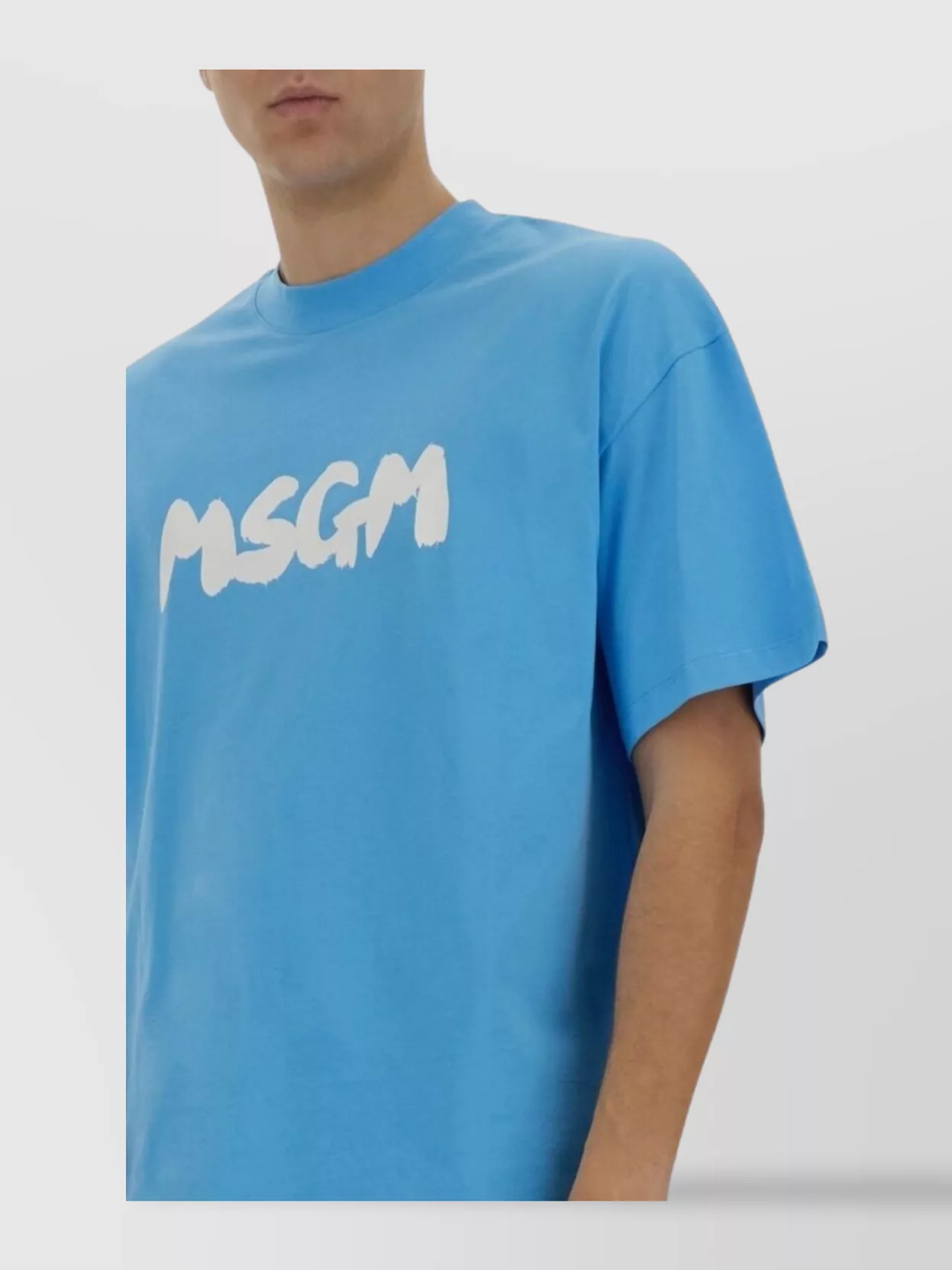 Msgm Crew Neck Cotton T-shirt