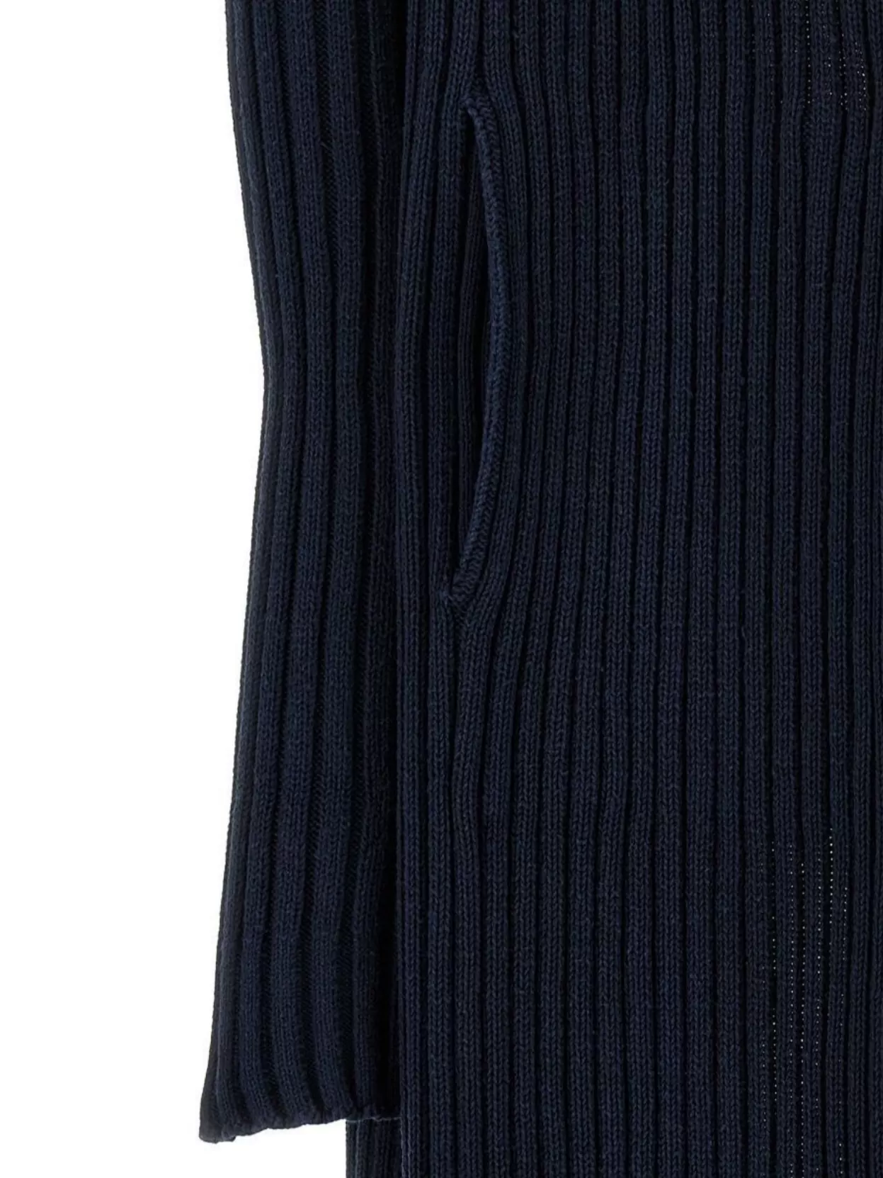Balenciaga Long Ribbed Cardigan High Collar In Blue