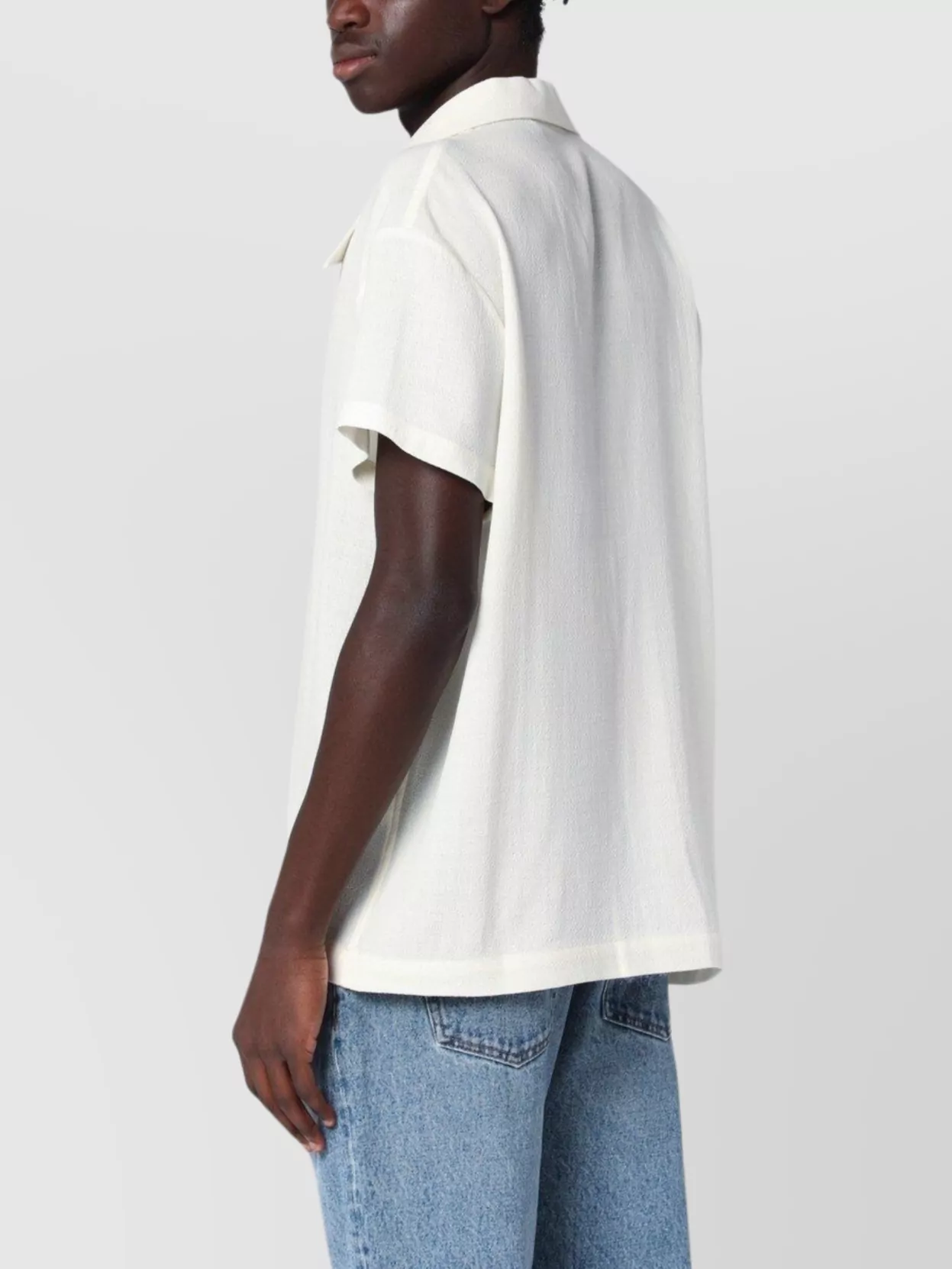 Séfr Noam Wool Blend Shirt With Short Sleeves In White