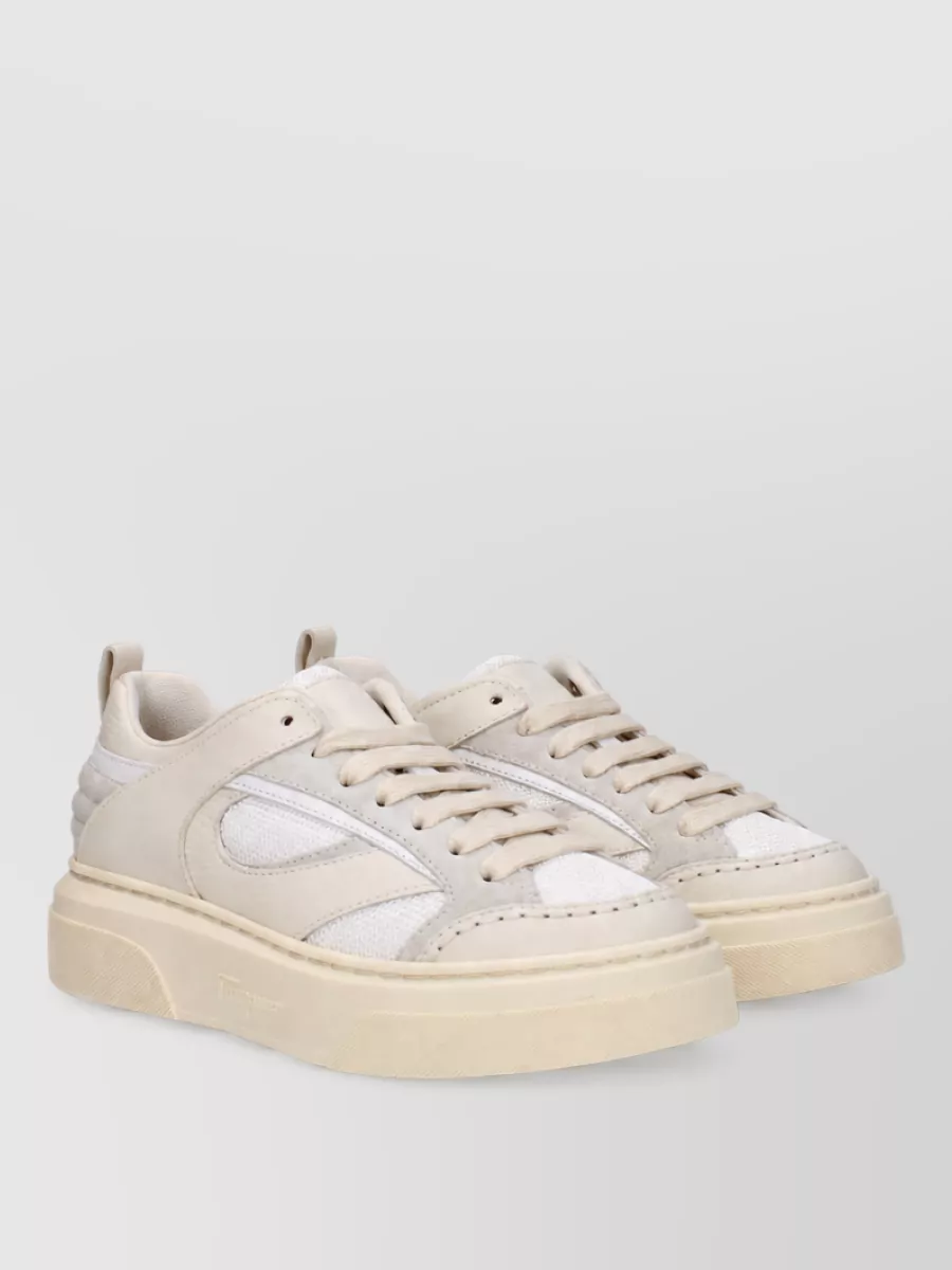 Ferragamo Leather Low-Top Sneakers