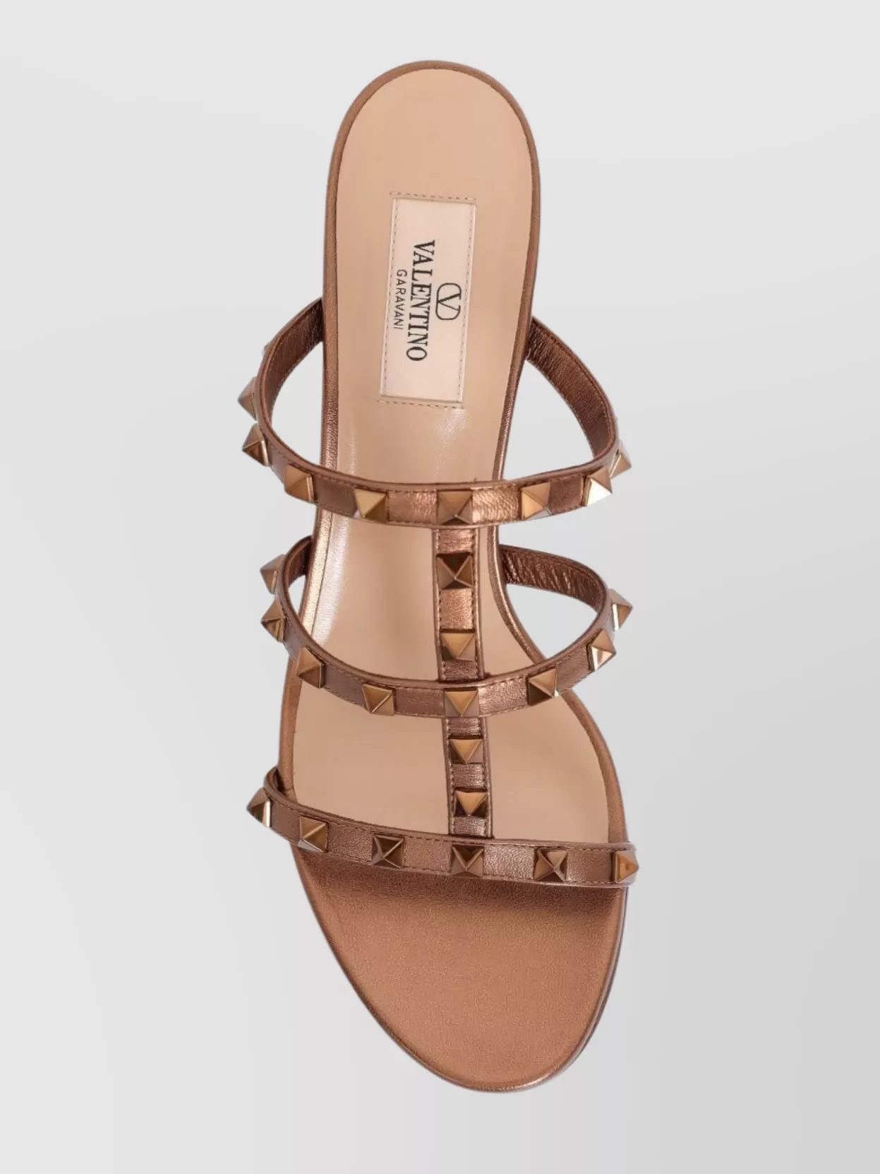 Valentino Studded Block Heel Leather Sandals