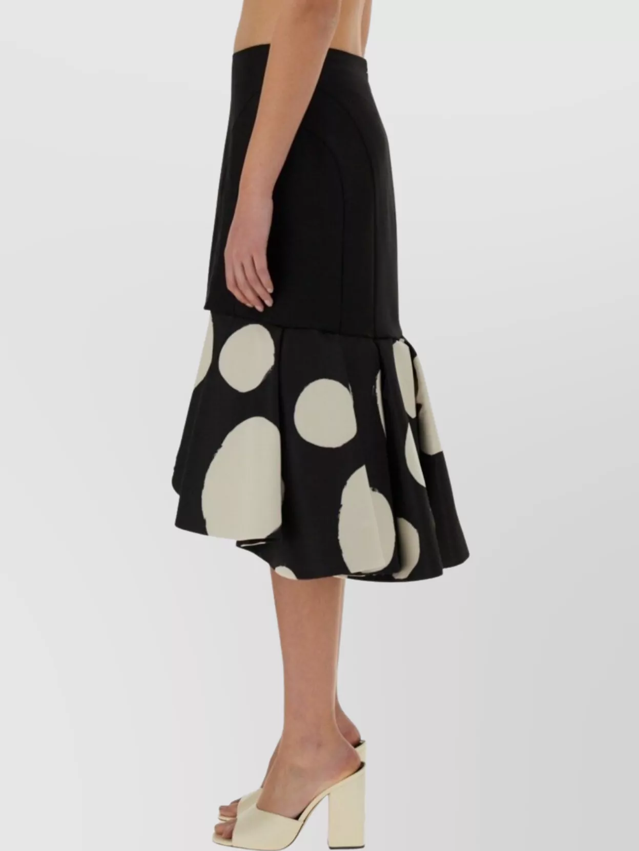 Nina Ricci Midi Skirt Double Ruffles High Waist