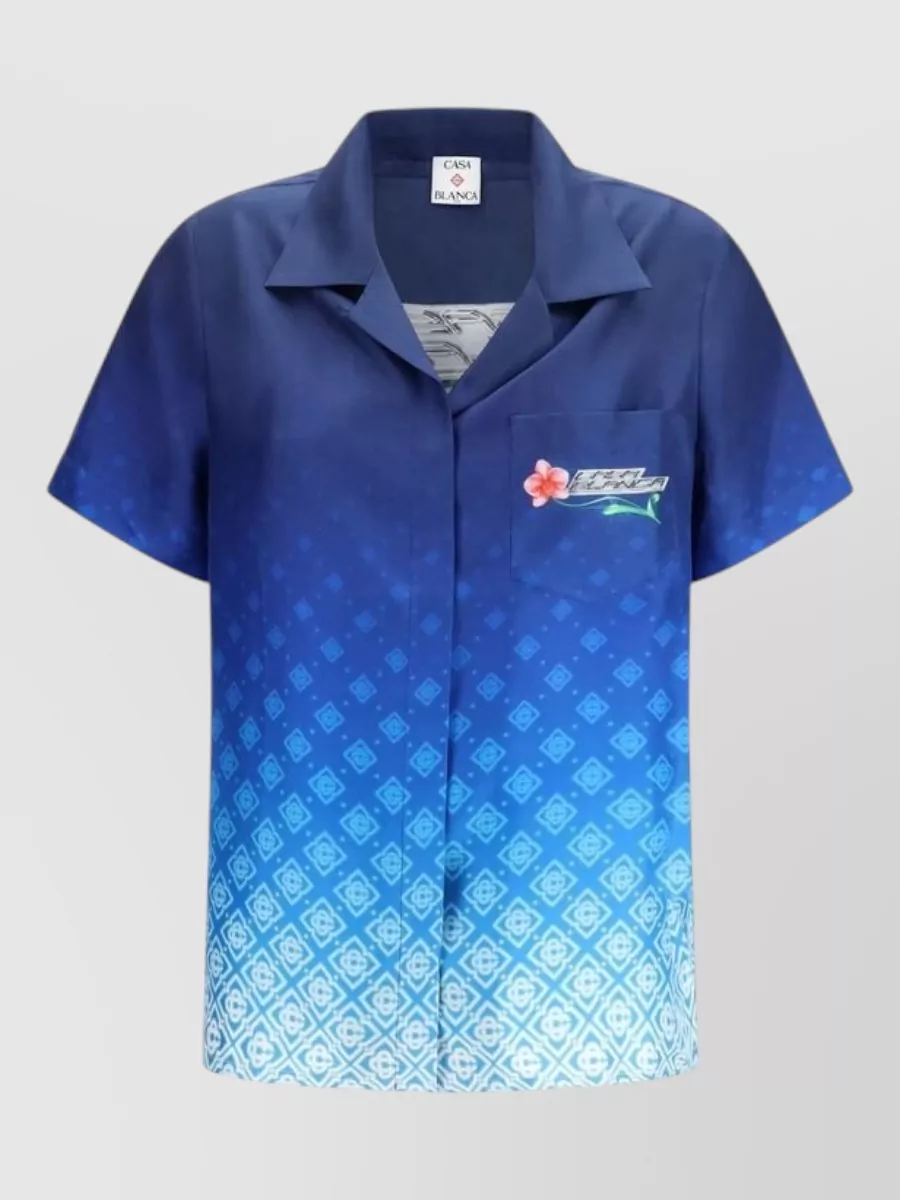 Casablanca silk logo-print short-sleeve shirt