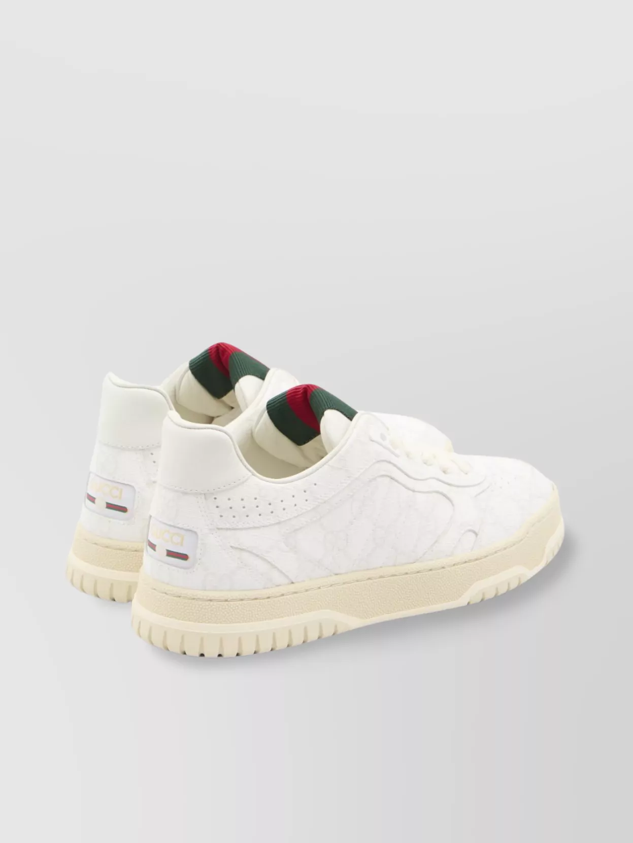 Gucci Canvas And Leather Sneakers In Neutral