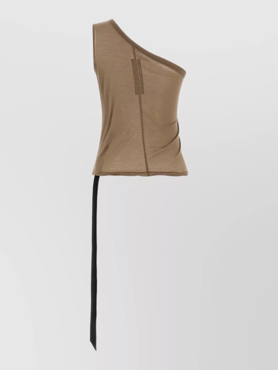 Rick Owens Drkshdw Cotton One-Shoulder Asymmetric Tank Top