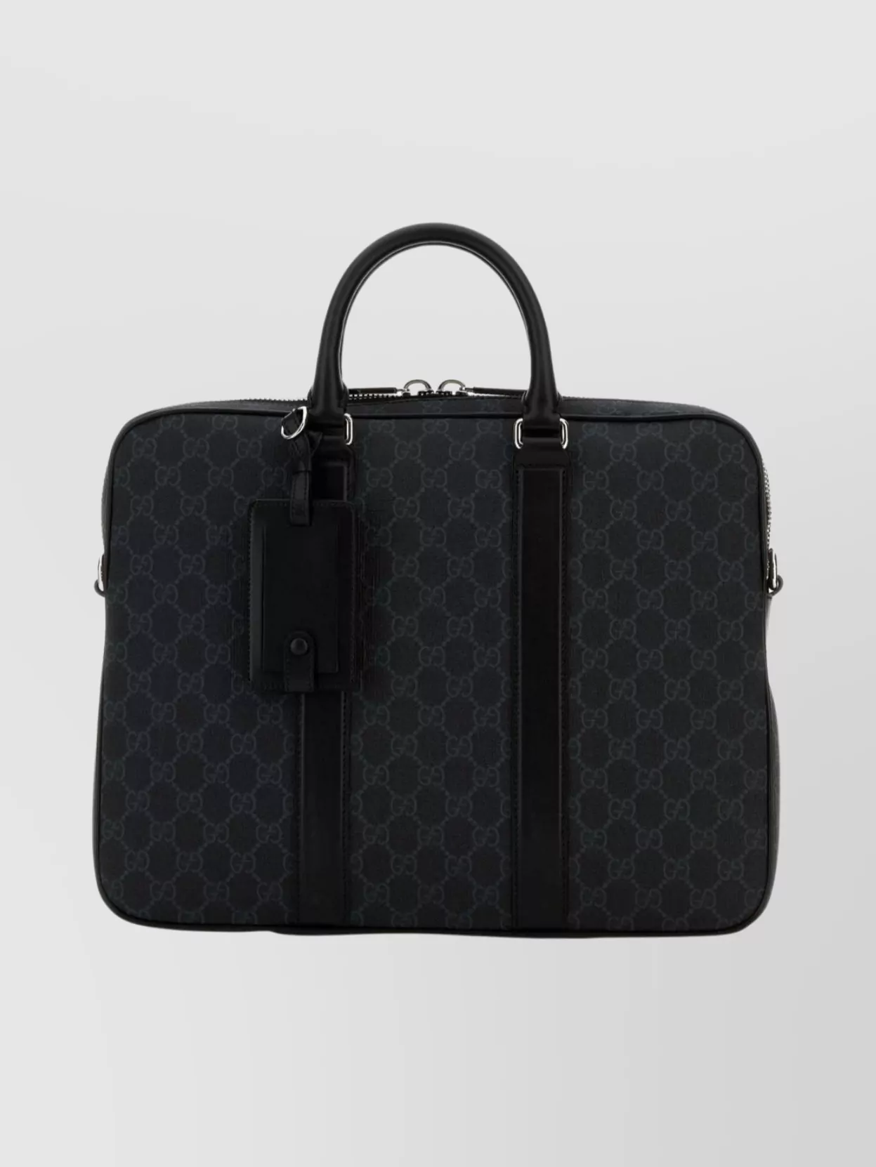 Gucci structured shoulder bag luggage tag feature