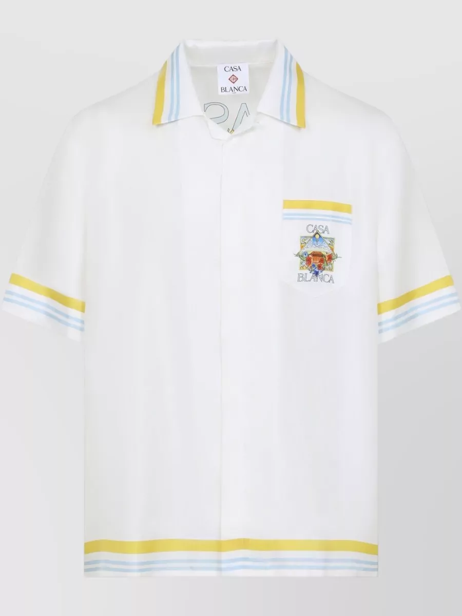 Casablanca Silk Short-Sleeve Bowling Shirt