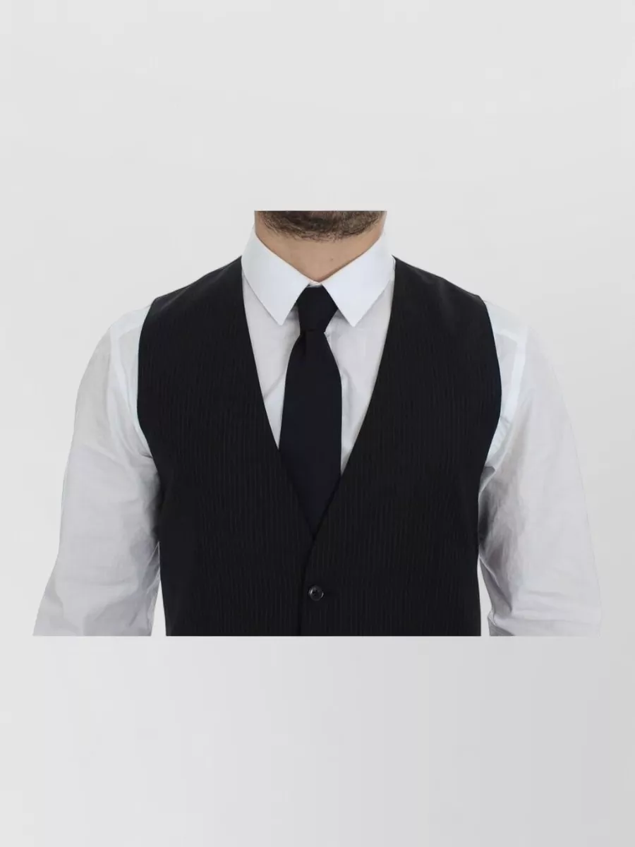 Dolce&Gabbana Wool Pinstripe Slim-Fit Single-Breasted Vest