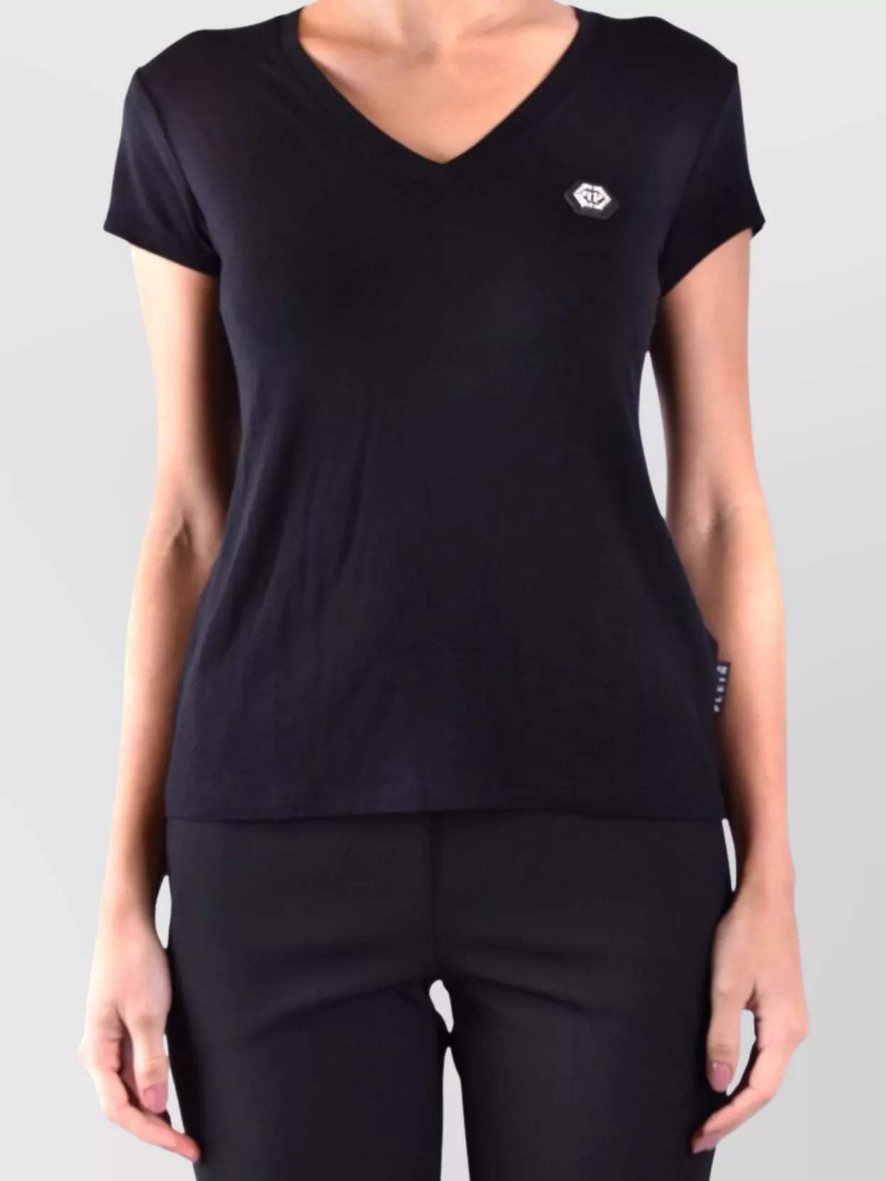 Philipp Plein V-Neckline Short Sleeves Plain Design