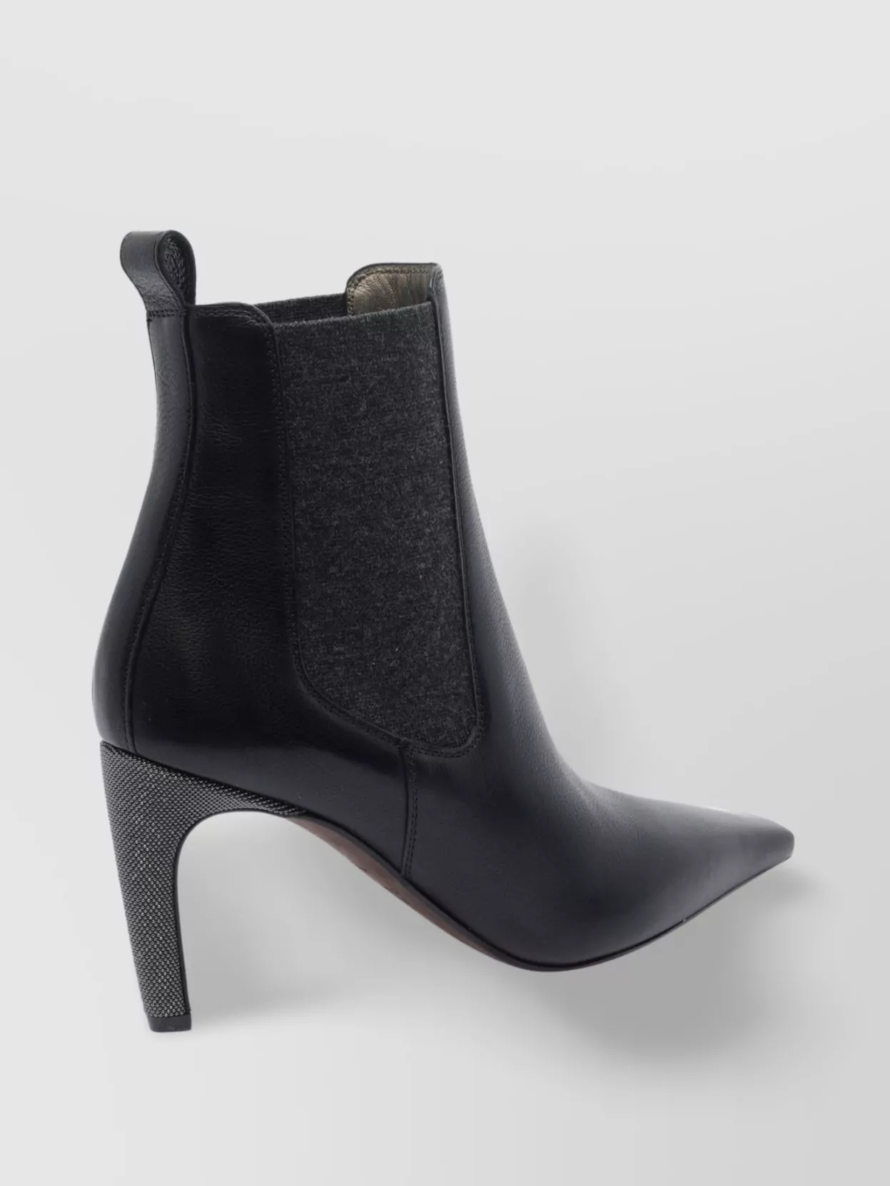 Brunello Cucinelli Leather Stiletto Heel Ankle Boots In Black
