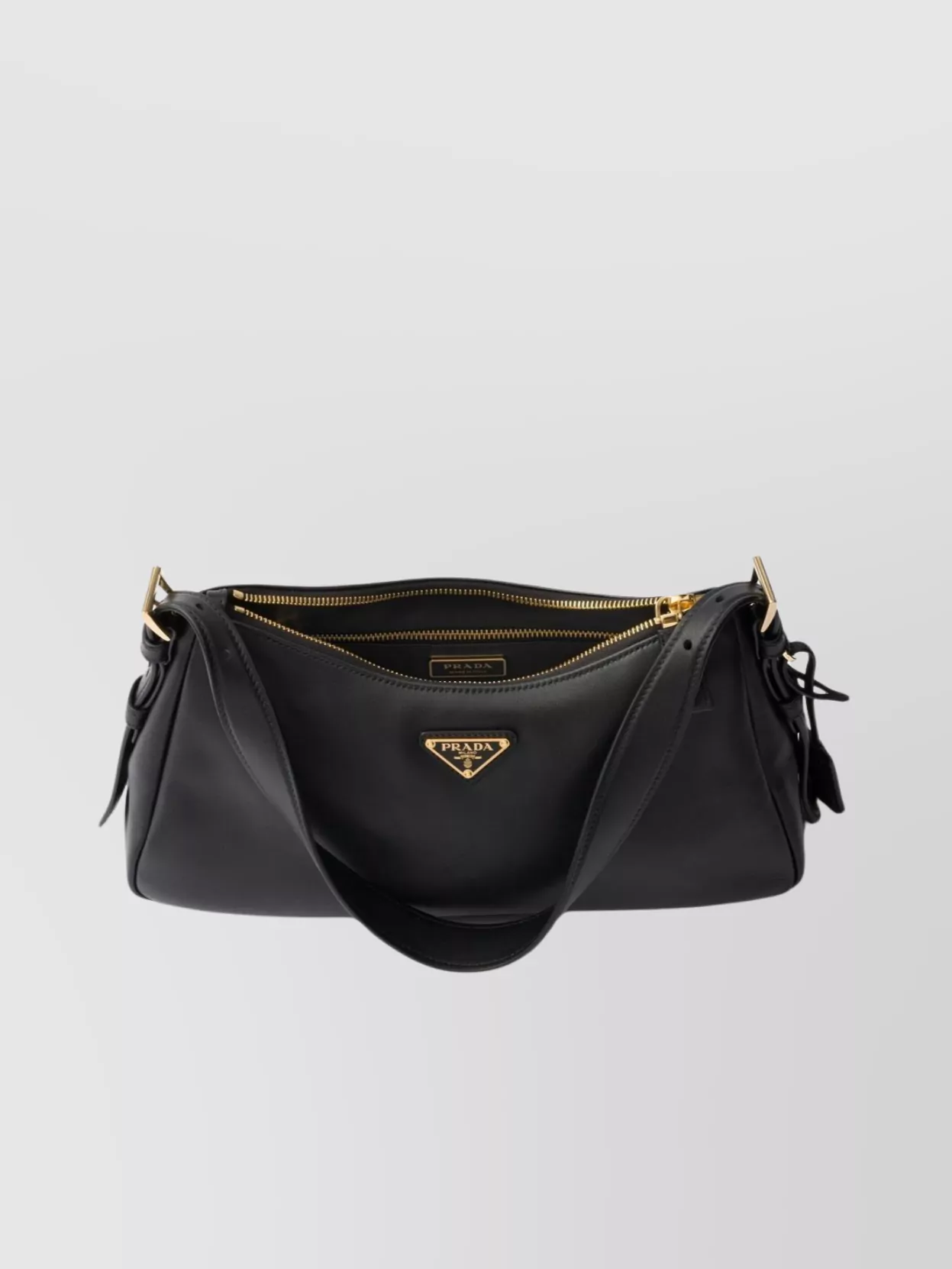 Prada Aimée Medium Shoulder Bag With Adjustable Strap In Black