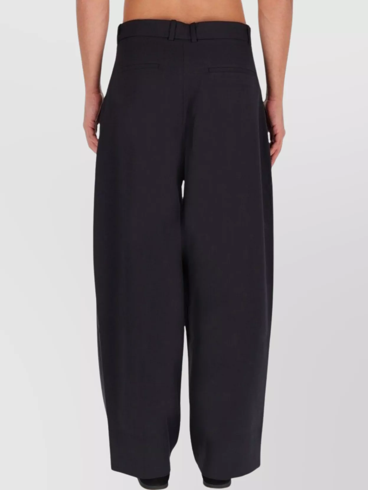 Studio Nicholson Wide Leg Trousers Pleated Front In Black