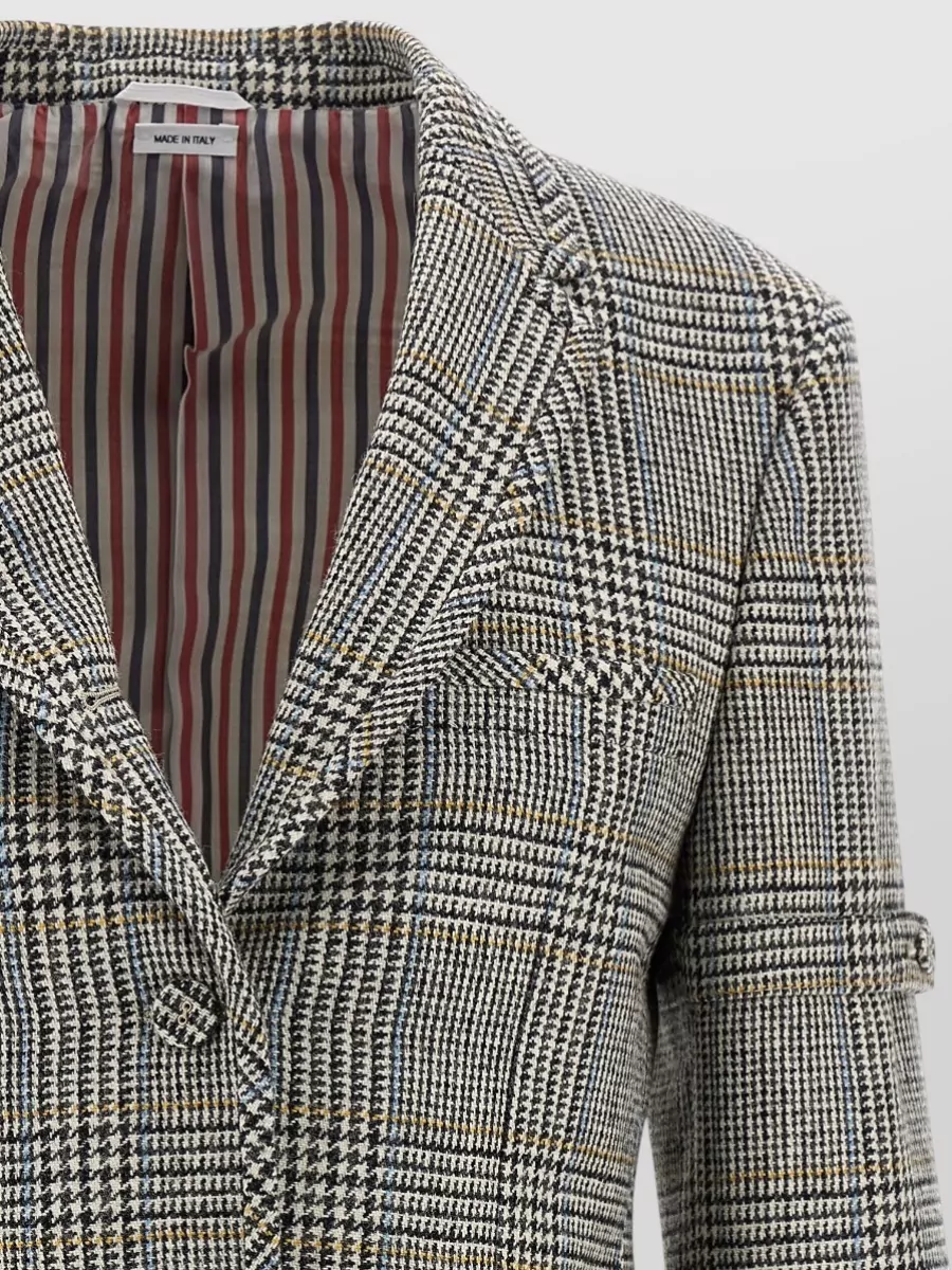 Thom Browne Prince Of Wales Wool Single-Breasted Blazer