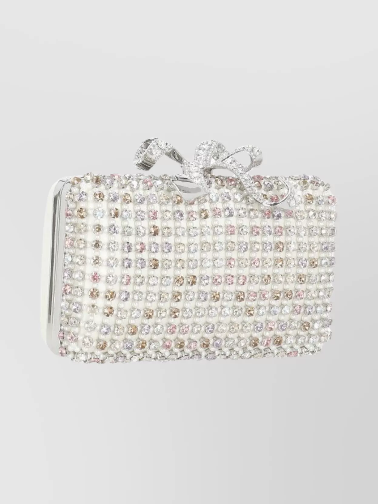 Self-Portrait Structured Clutch Bag Featuring Chain Strap
