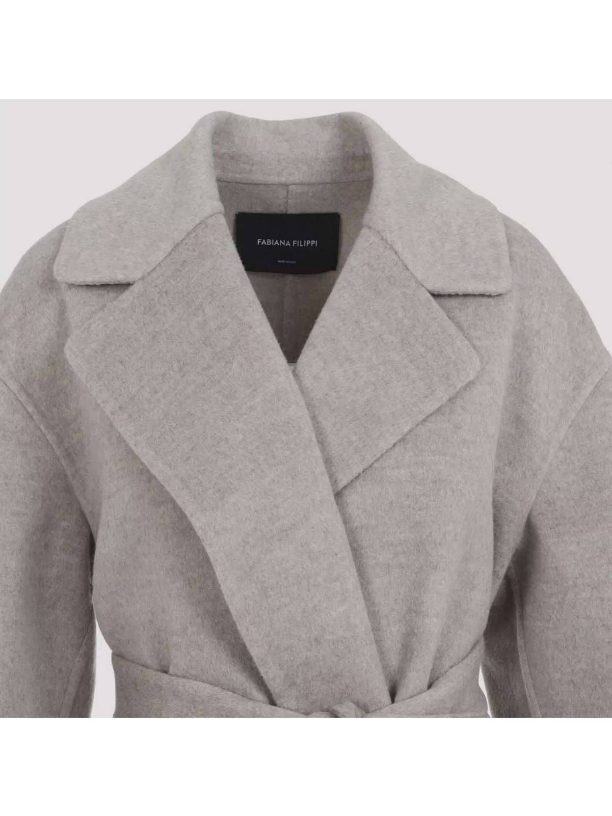 Fabiana Filippi Waist Tie Coat Large Lapels