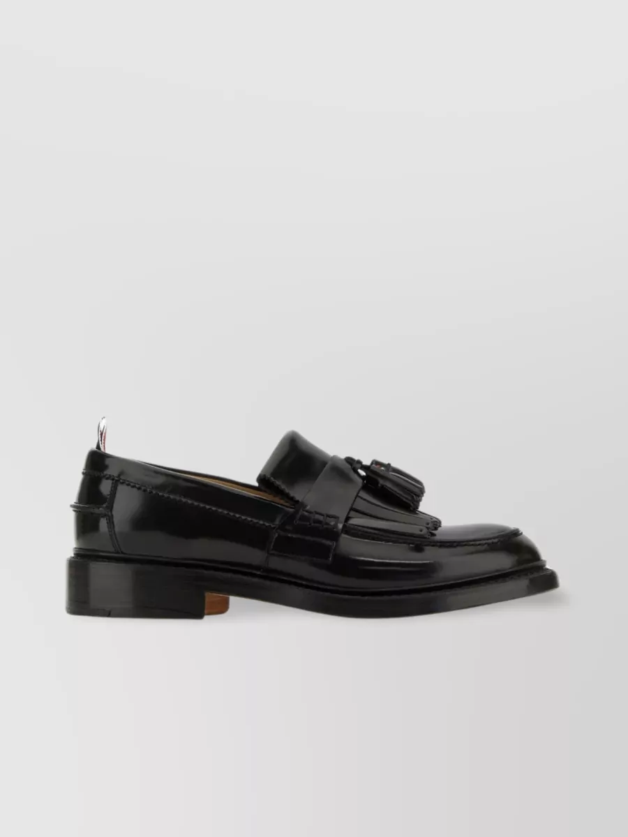 Shop Thom Browne Classic Leather Loafers With Tassels In Black