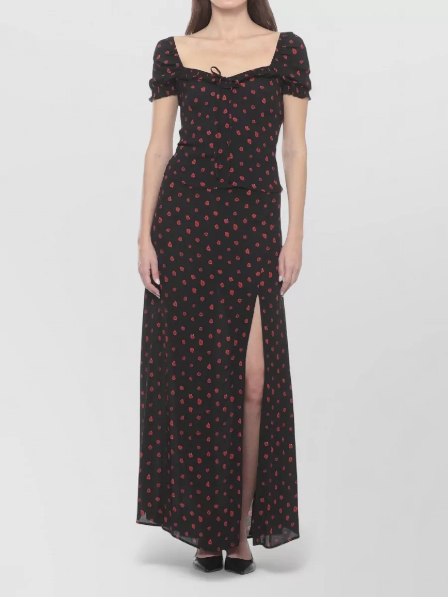 Mar De Margaritas Floral-Print Flared Midi Skirt