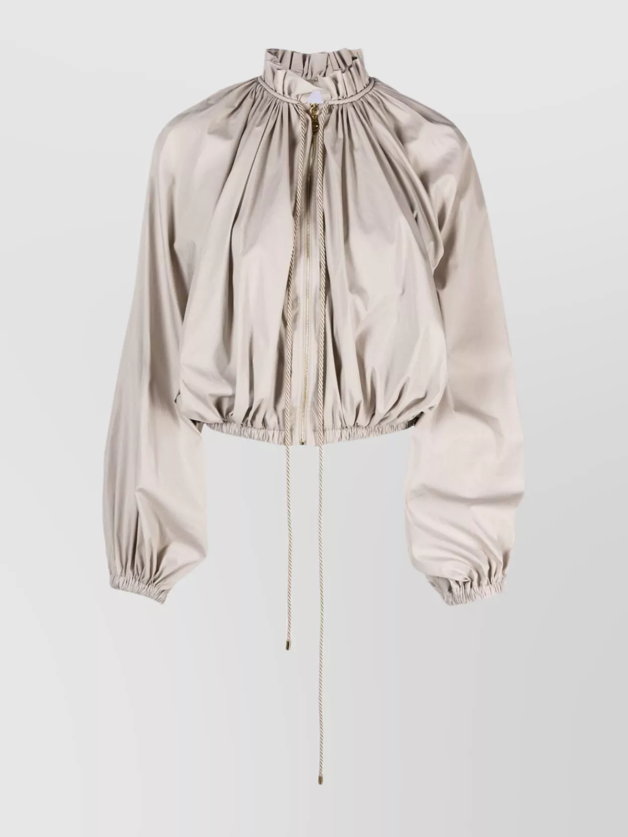 Shop Patou Bomber Jacket With Long Puff Sleeves In White