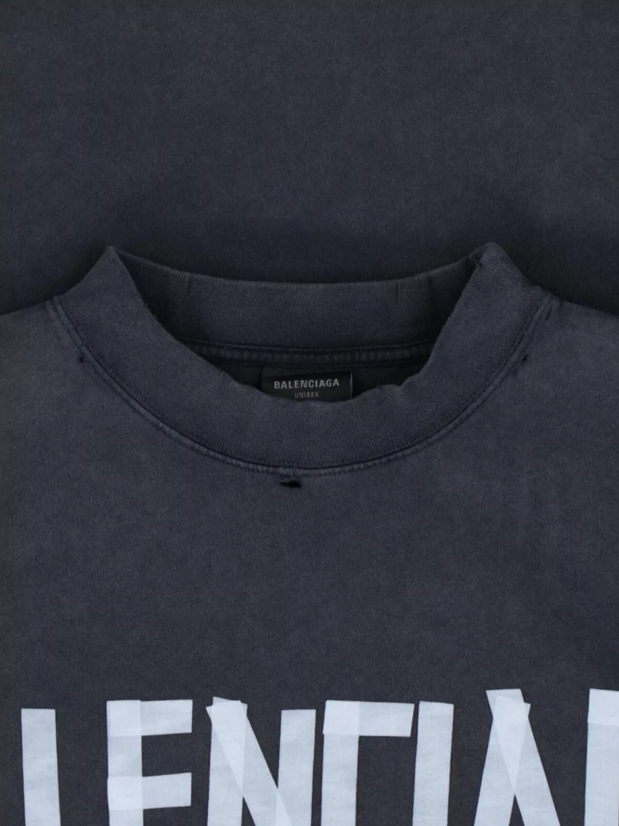 Balenciaga Crew Neck Washed Effect Short Sleeves
