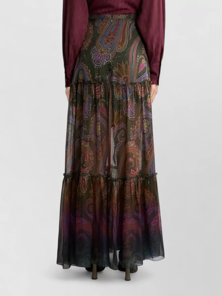Etro Silk Paisley-Print Maxi Skirt