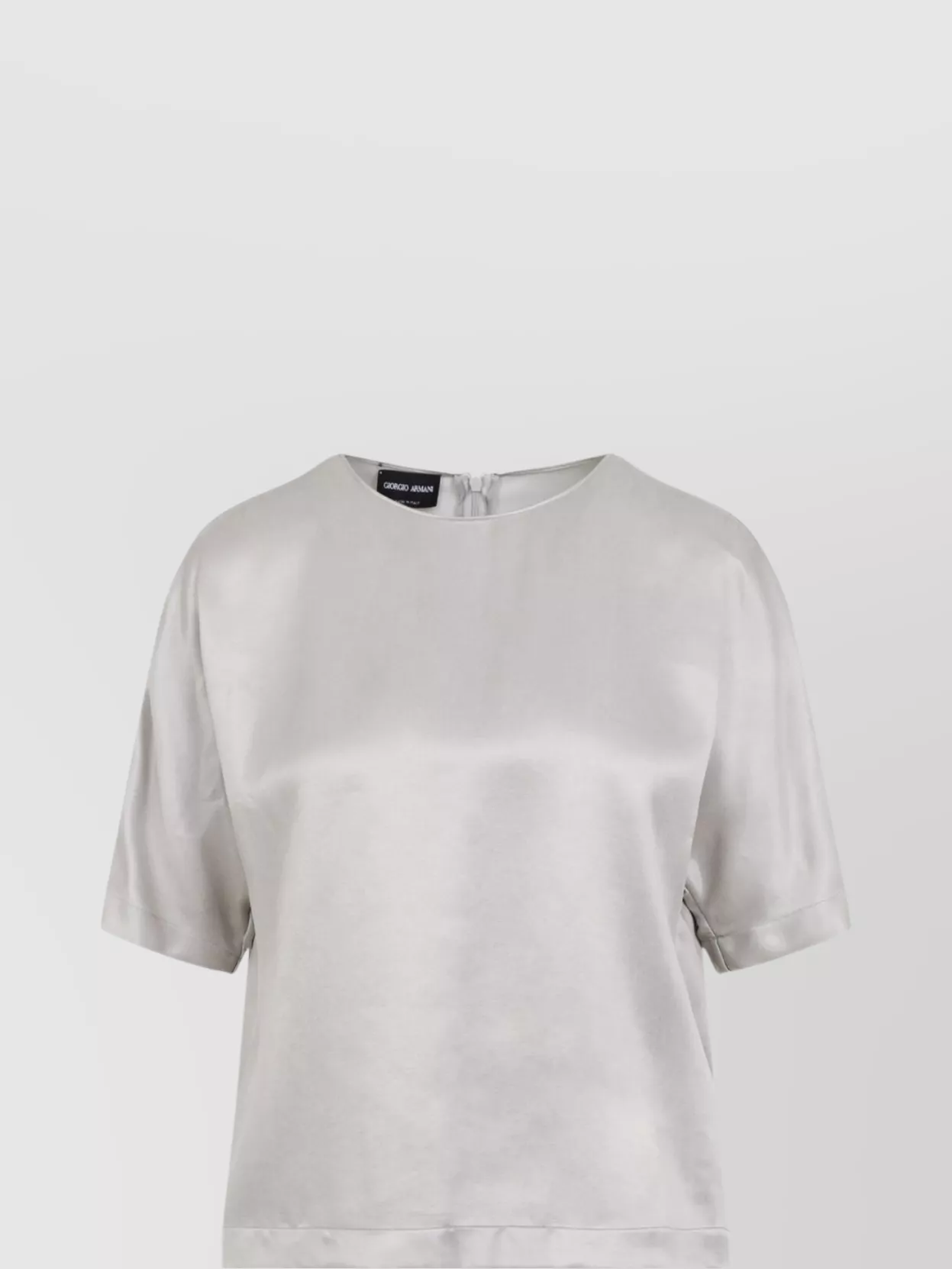 Giorgio Armani Ash Grey Shirt With Discreet Rear Zip Fastening In Purple
