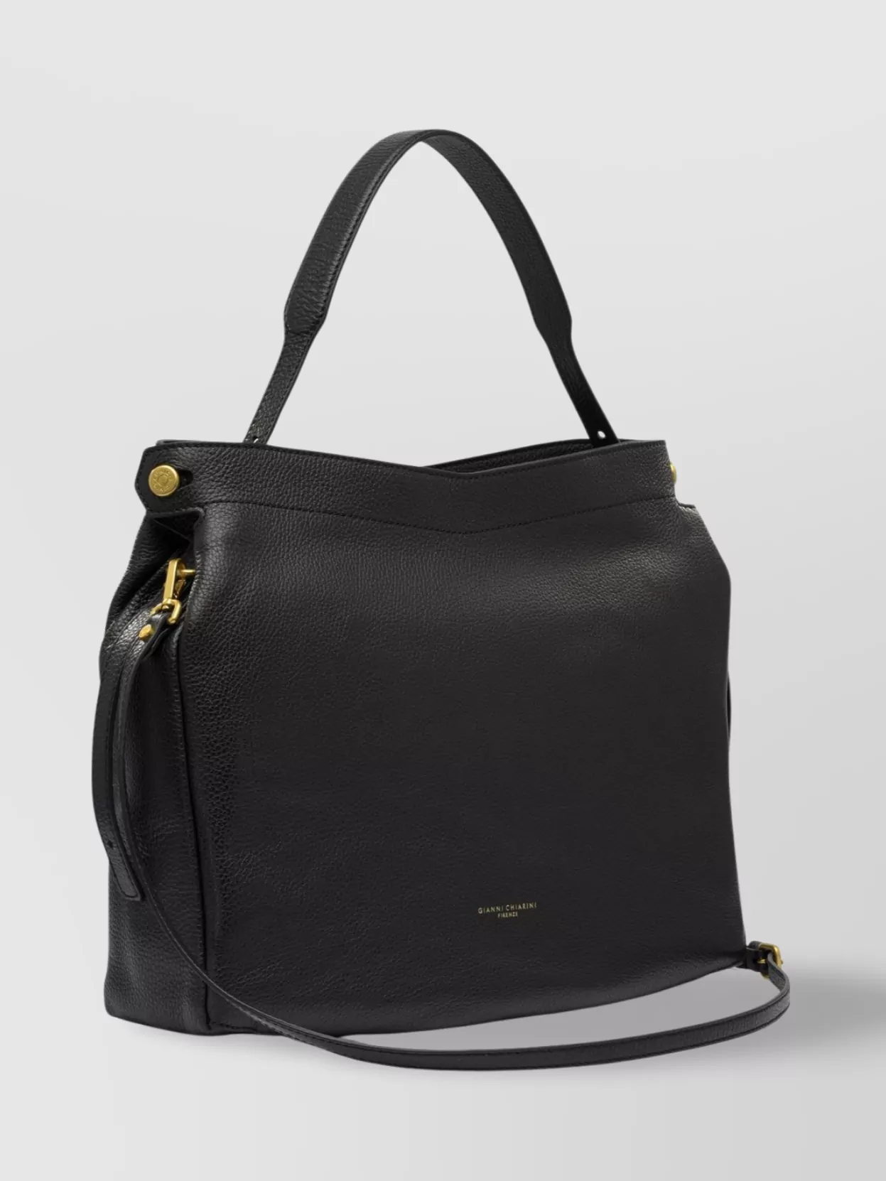 Gianni Chiarini Hardware Gold Pebbled Texture Shoulder Bag