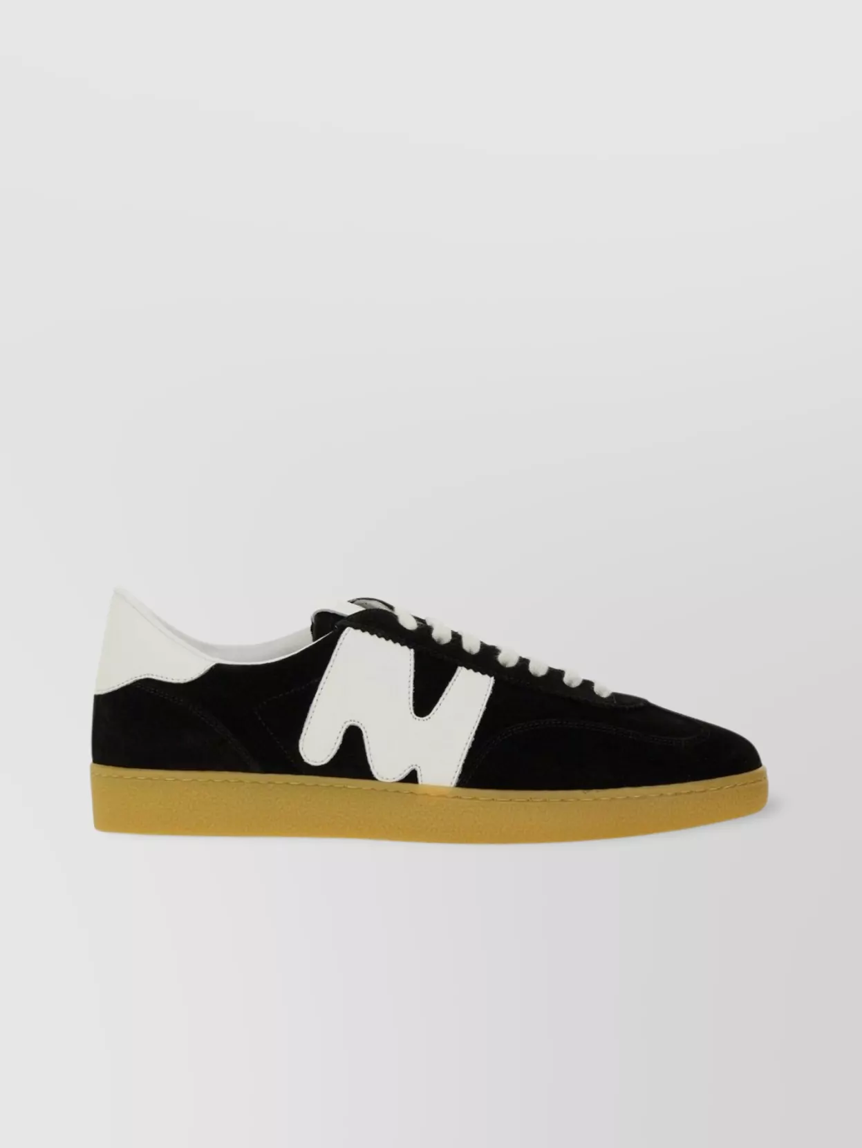 Msgm Round Toe Low-Top Sneaker With Contrast Panels