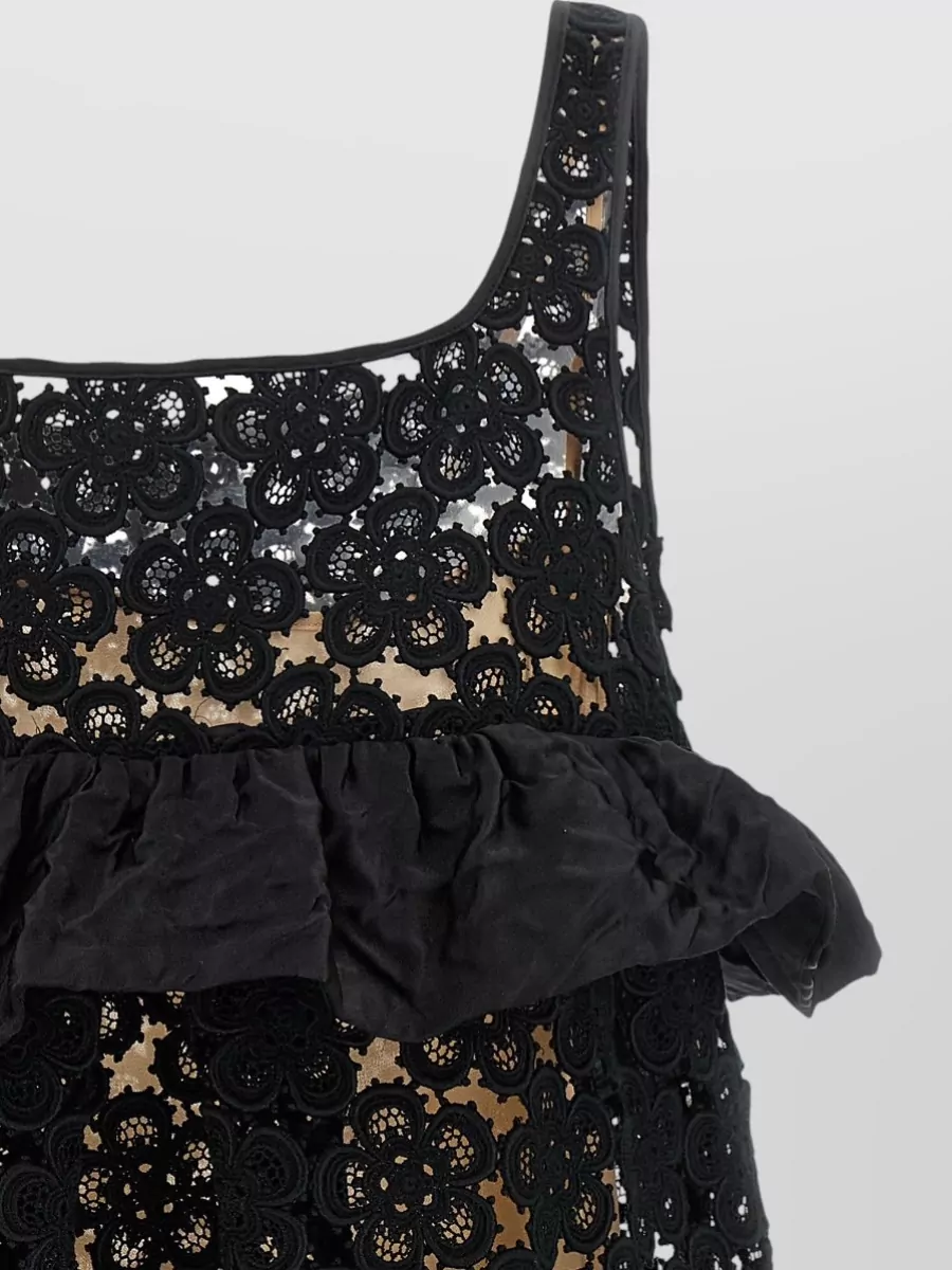 Miu Miu Macramé Floral Mini Dress
