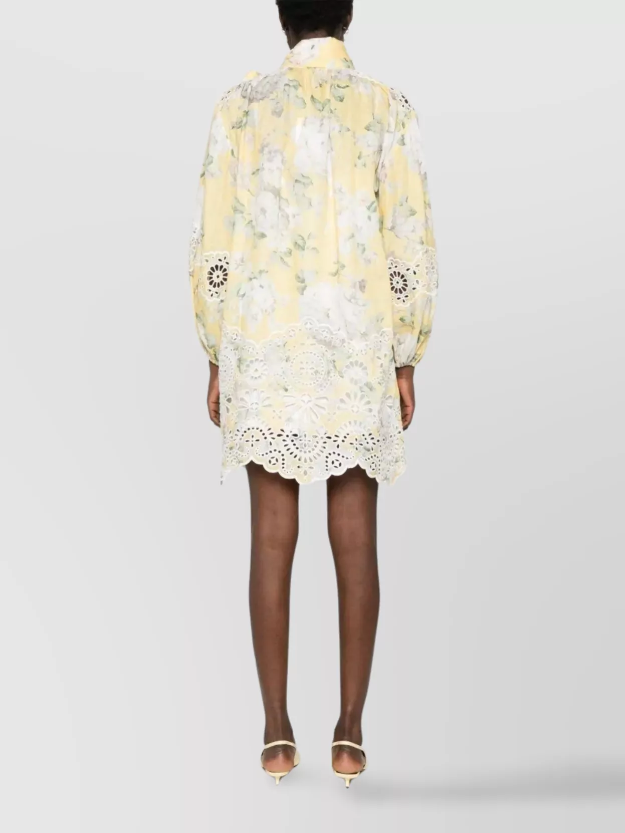 Zimmermann Delicate Floral Playsuit With Removable Belt And Ruffled Edges