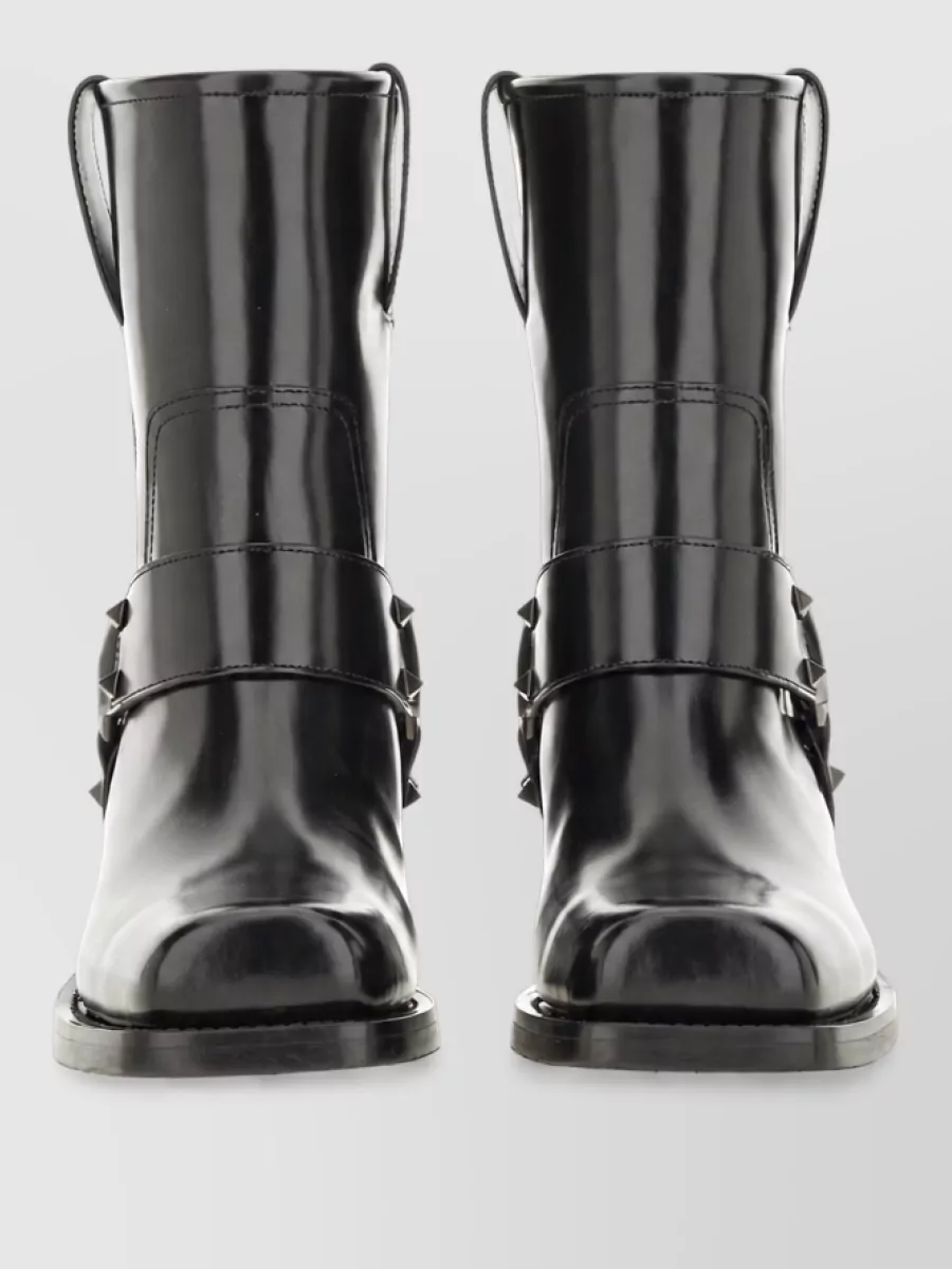 Valentino Garavani leather rockstud boots