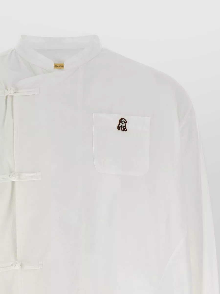 Undercover Cotton Asymmetric Mandarin Collar Shirt