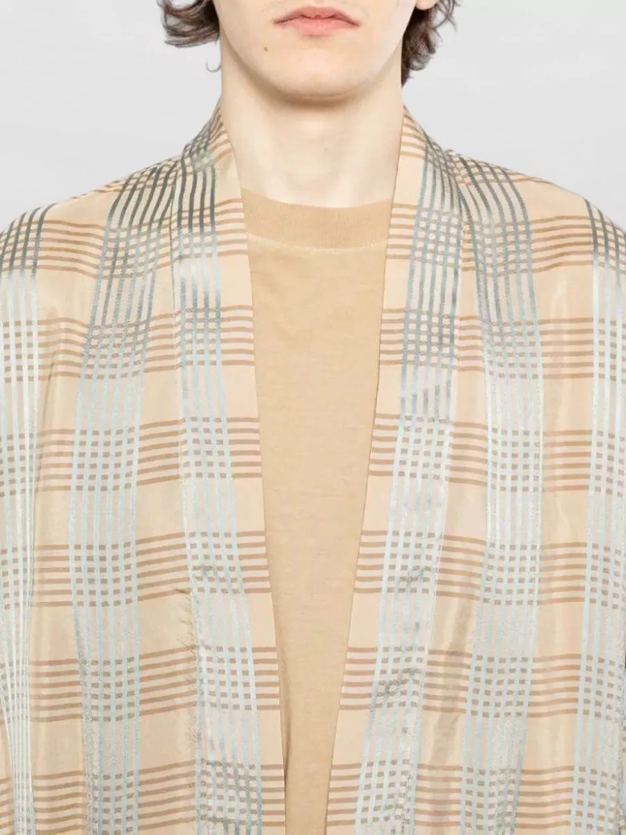 Uma Wang Plaid Single-Breasted Coat
