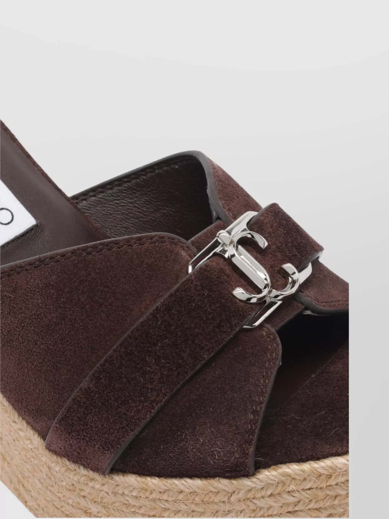 Jimmy Choo Leda Espadrille Sole Wedge Sandals In Brown