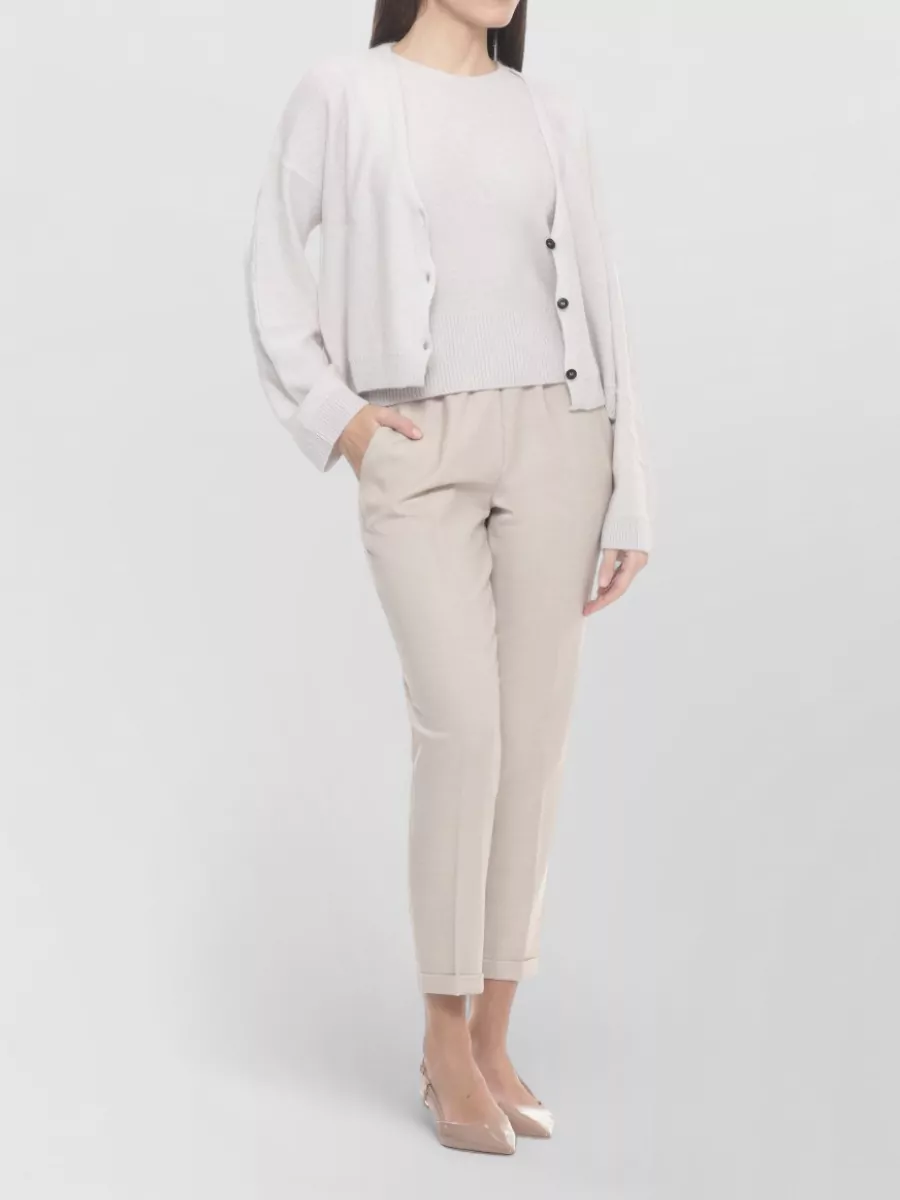 Antonelli Firenze Alpaca V-Neck Long-Sleeve Ribbed Cardigan