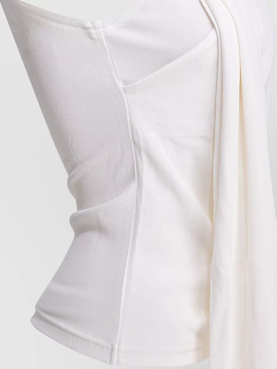 Ami Paris Draped Detail Sleeveless Top Fitted Silhouette