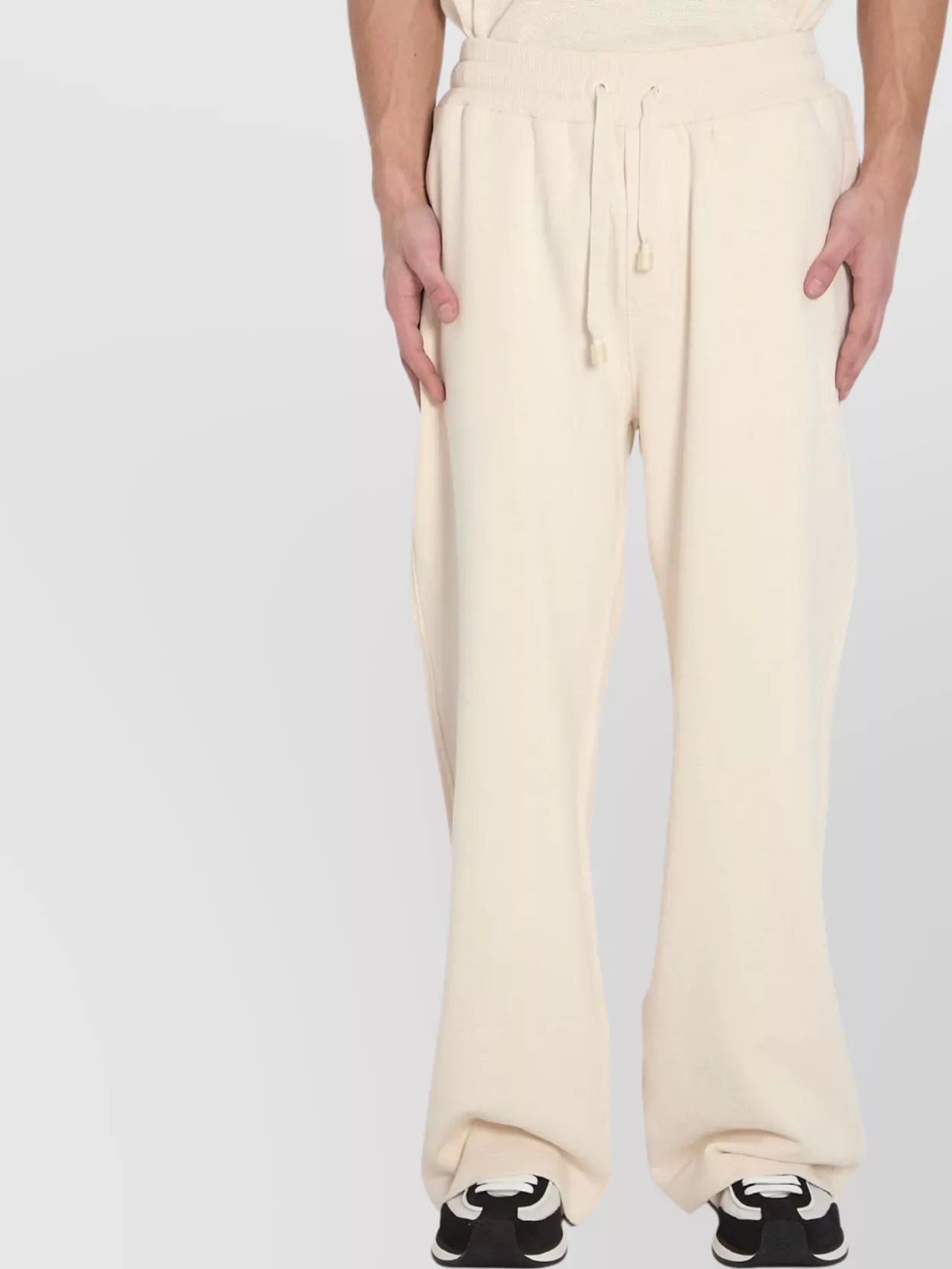 Dolce & Gabbana Embroidered Straight-leg Jogging Trousers With Pockets In Neutral