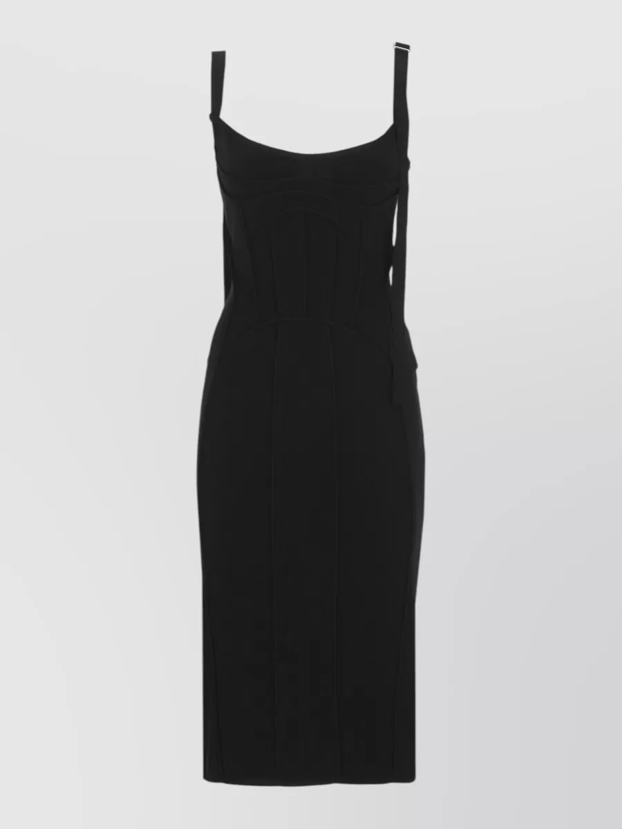 The Attico sleeveless boat neck midi dress